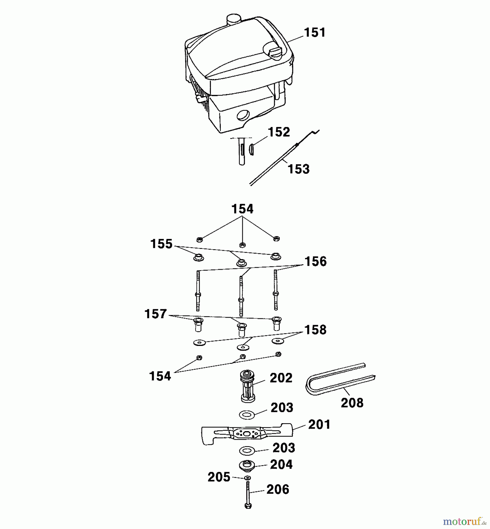 Wolf-Garten Petrol mower B 46 TB 4602000 (2001) Blade, Blade adapter, Engine