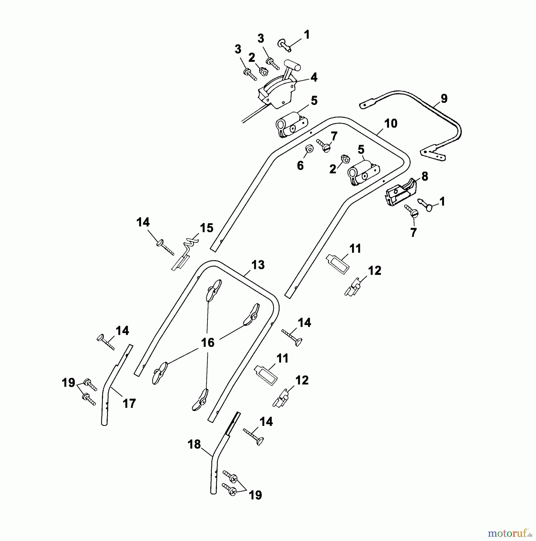  Wolf-Garten Petrol mower B 46 TB 4602080 Series E  (2005) Handle