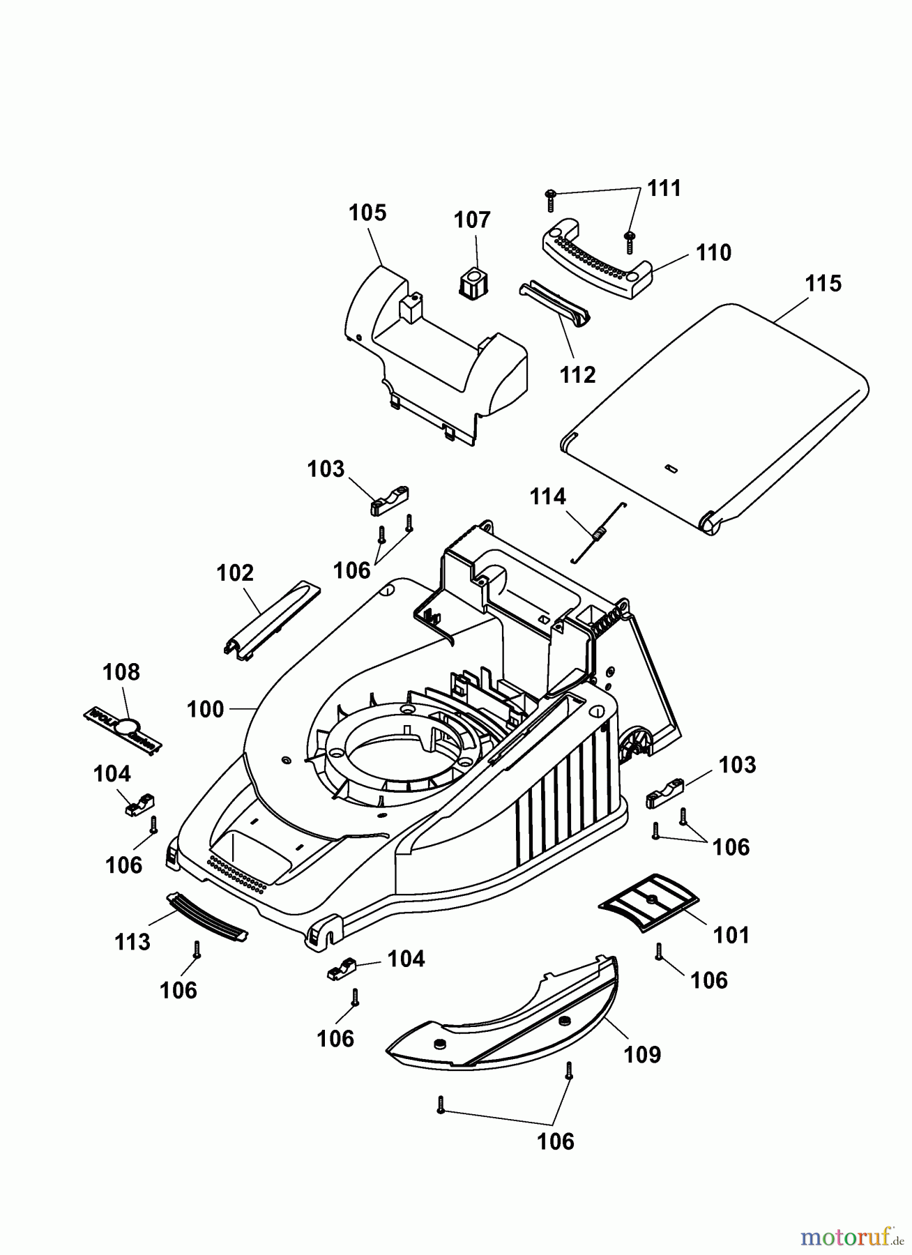 Wolf-Garten Petrol mower self propelled Esprit 46 KA 4616005 Series A  (2007) Deck housing