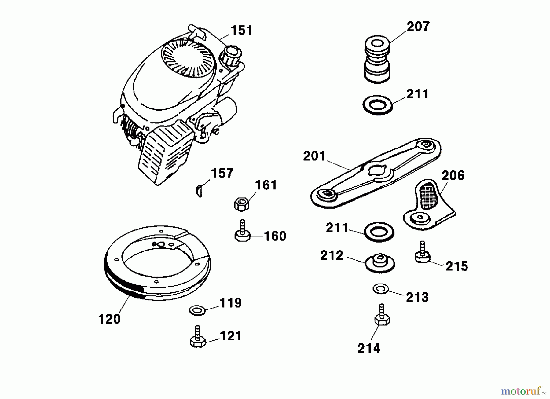  Wolf-Garten Petrol mower 2.42 TV 4760980 Series A  (2001) Blade, Blade adapter, Engine