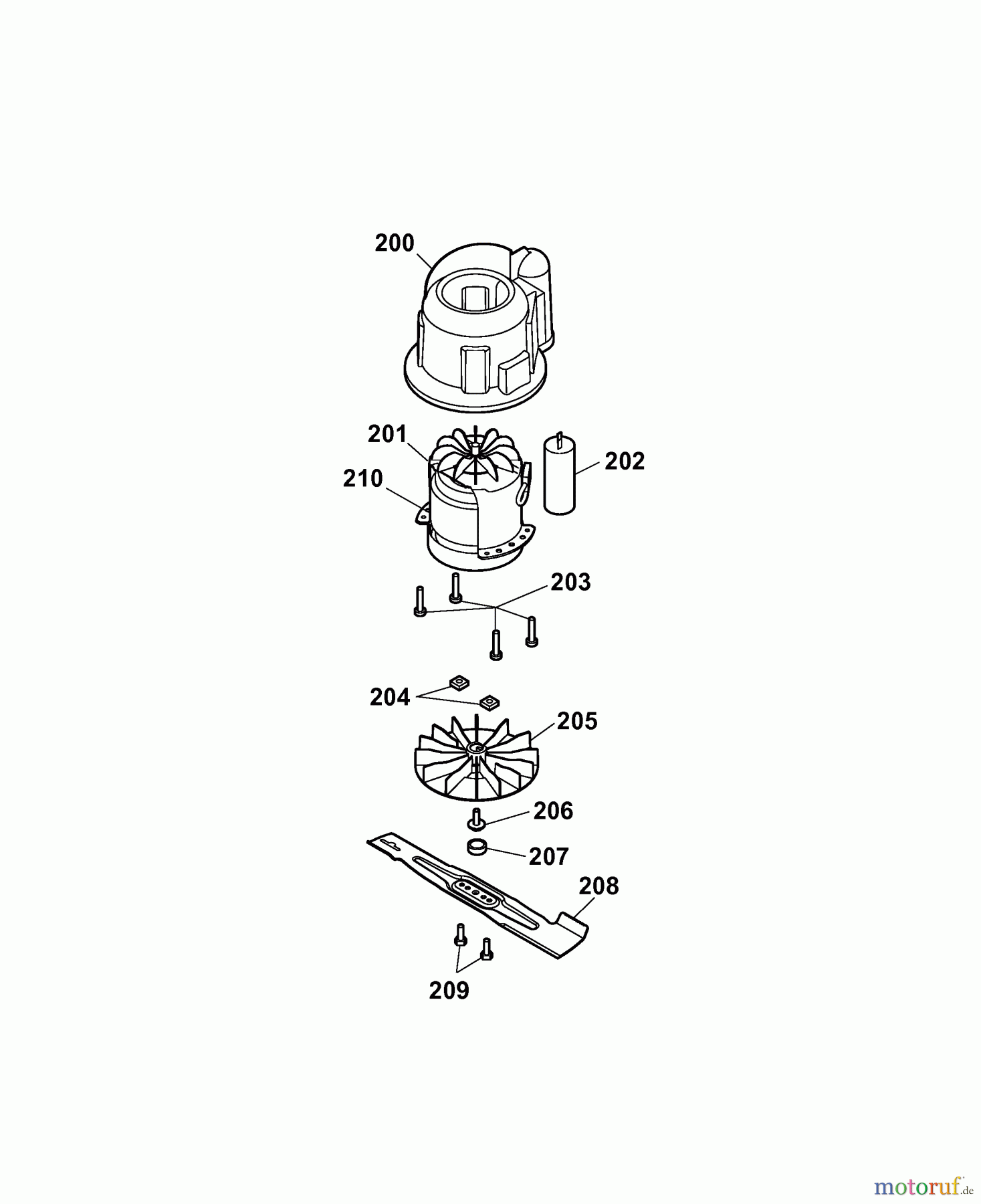  Wolf-Garten Electric mower Compact plus 34 E 4904000 Series B  (2006) Blade, Blade adapter, Engine