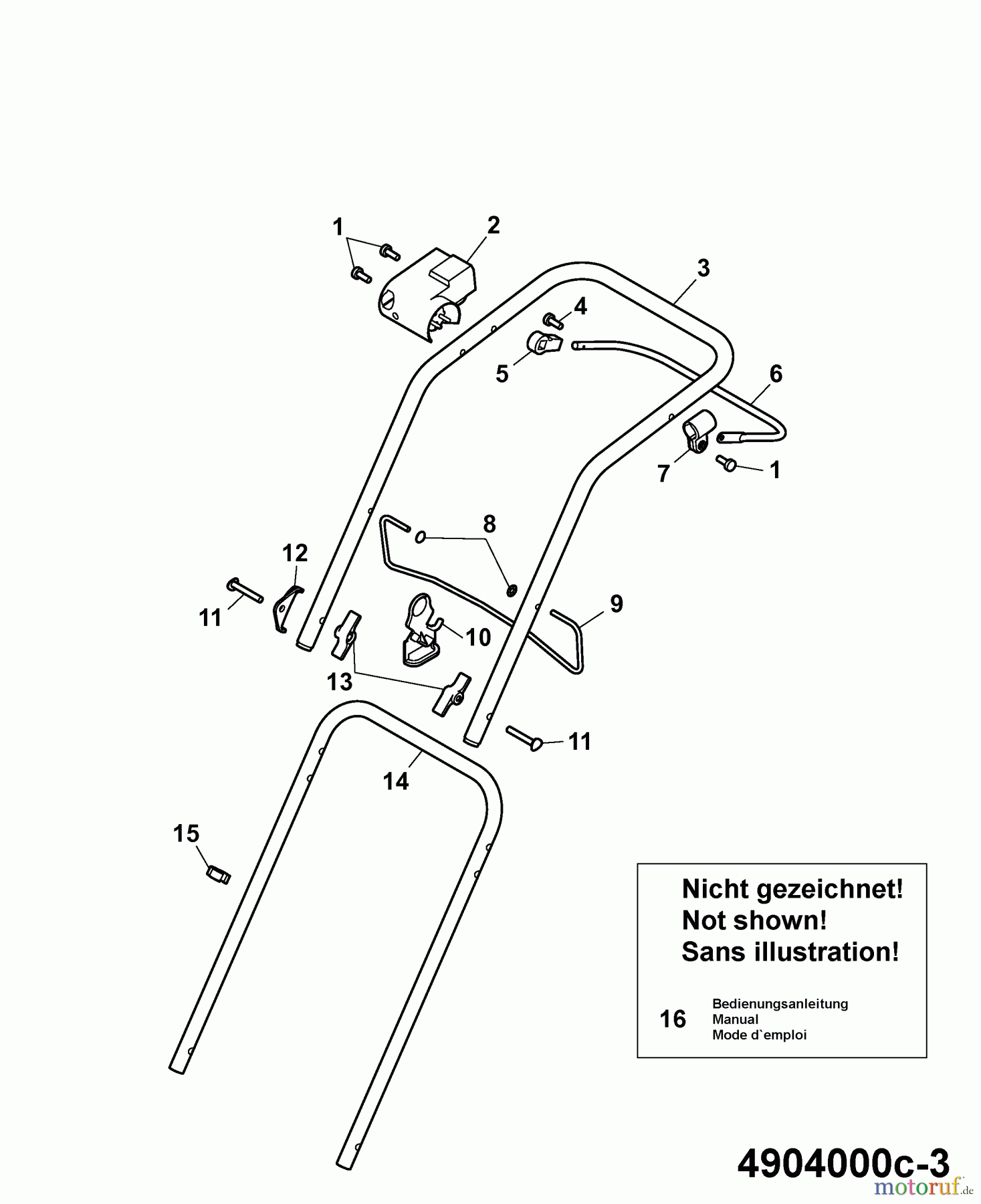 Wolf-Garten Electric mower Compact plus 34 E 4904000 Series C (2007) Handle