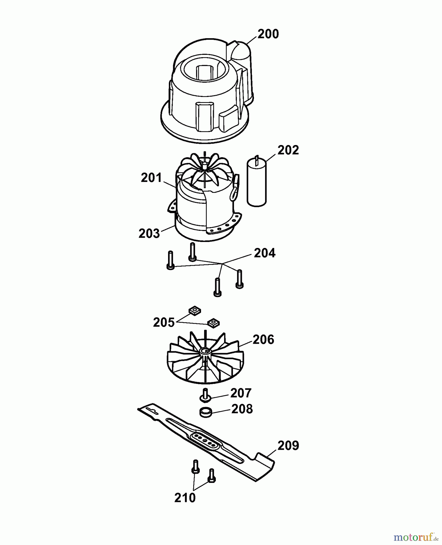  Wolf-Garten Electric mower Compact plus 34 E 4904003 Series B  (2006) Blade, Blade adapter, Engine