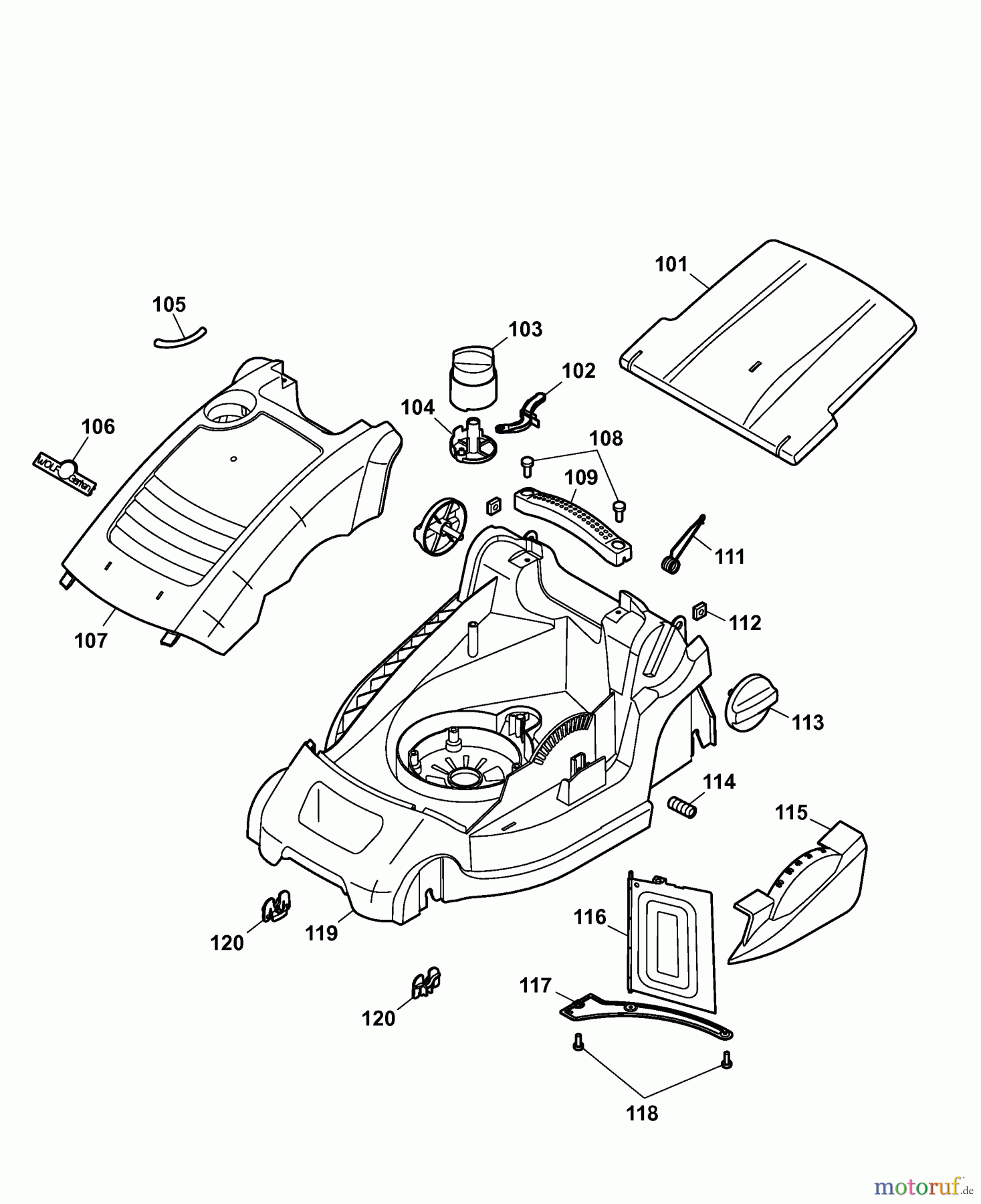  Wolf-Garten Electric mower 2.34 CPK 4904005 Series C  (2007) Deck housing