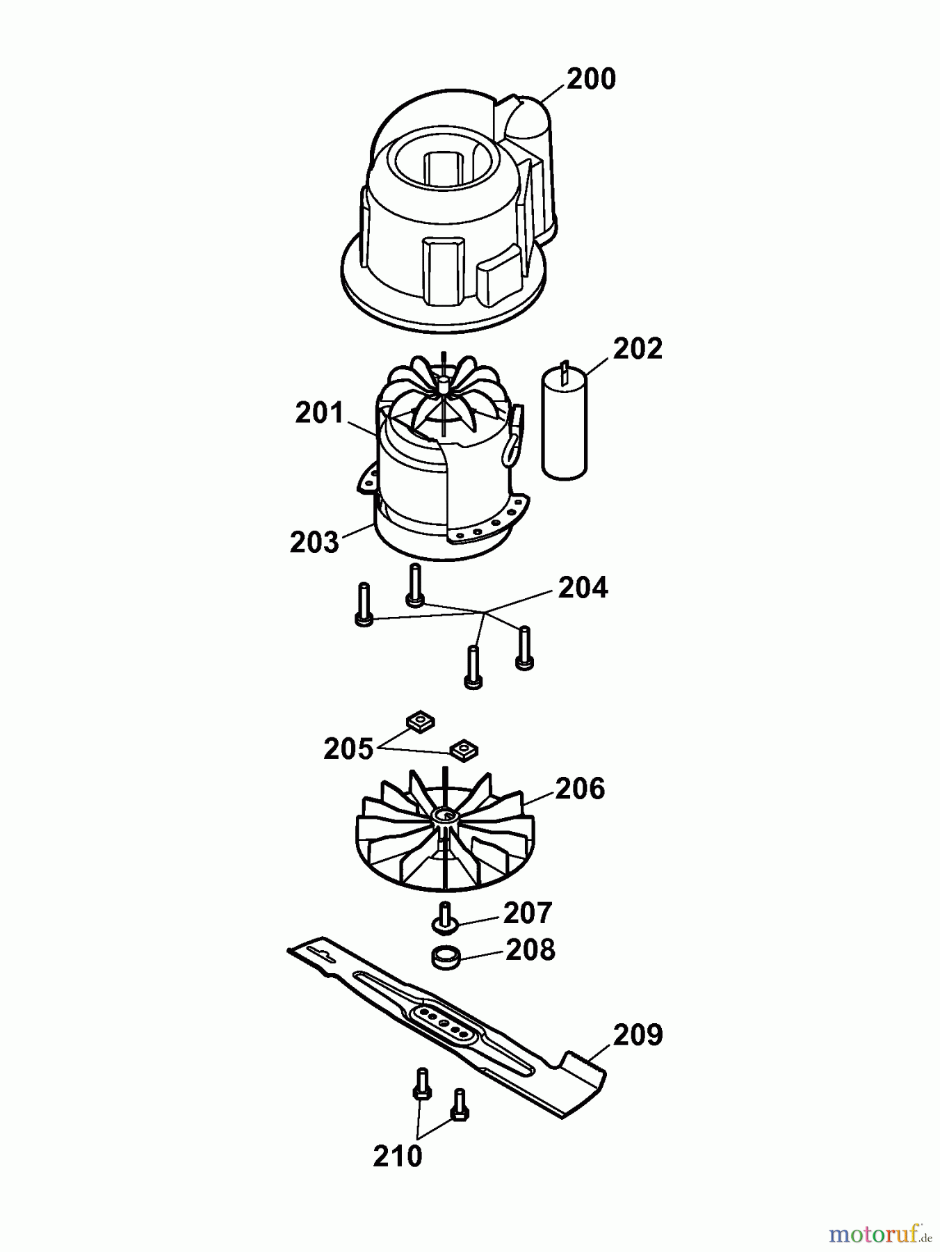  Wolf-Garten Electric mower Compact plus 34 E 4904080 Series A  (2006) Blade, Blade adapter, Engine