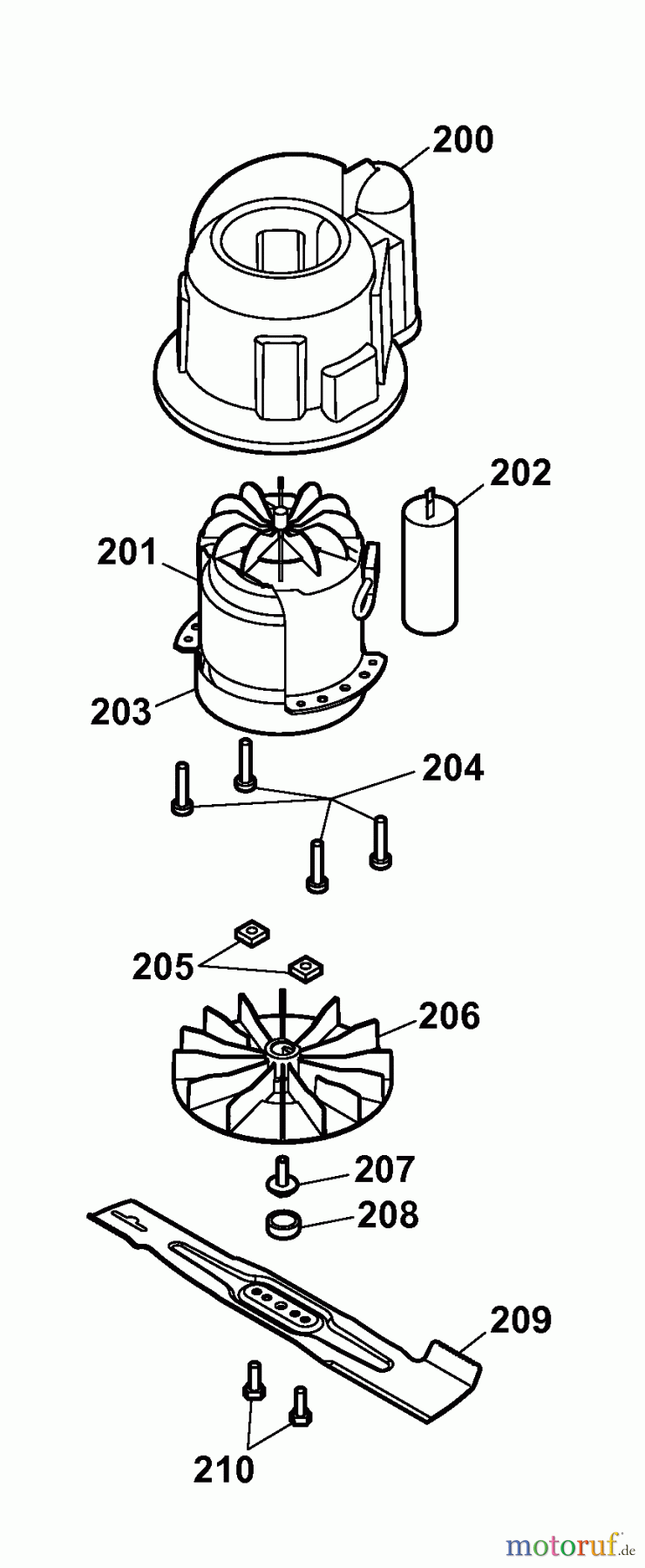  Wolf-Garten Electric mower Compact plus 34 E 4904080 Series D  (2008) Blade, Blade adapter, Engine