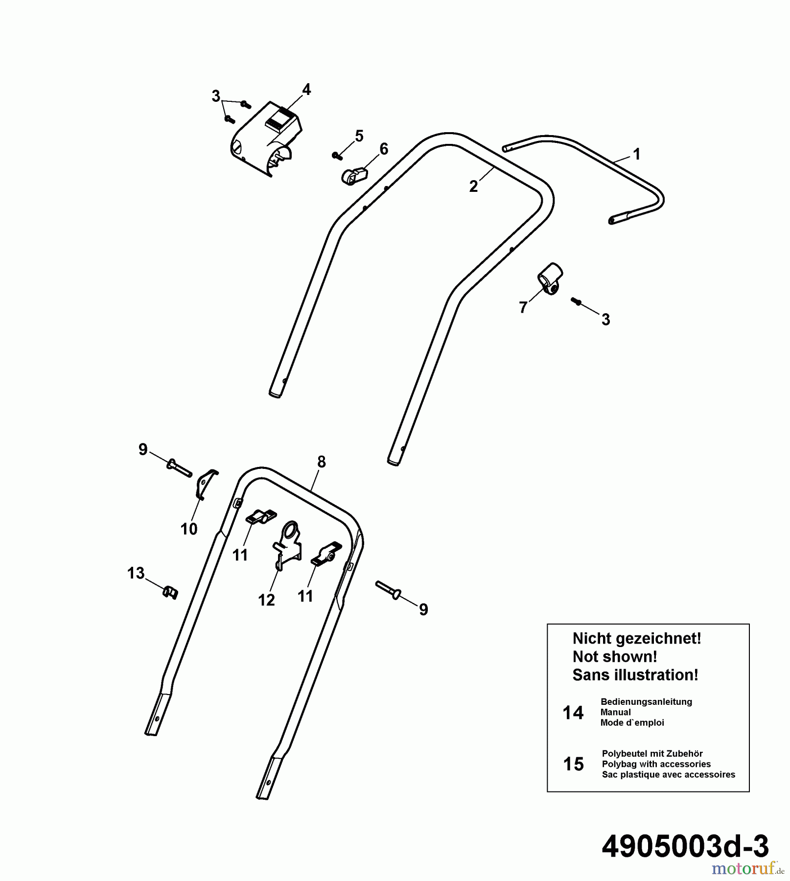  Wolf-Garten Electric mower 2.32 E-1 4905003 Series D  (2007) Handle