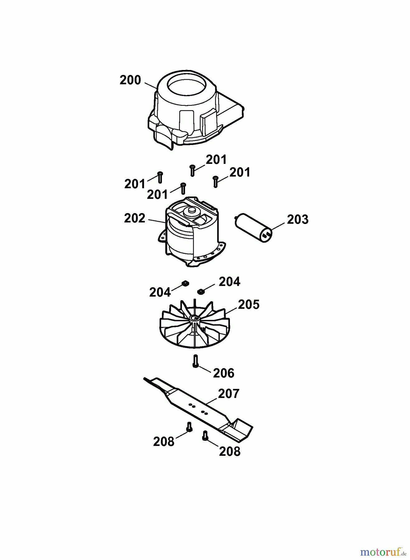  Wolf-Garten Electric mower 2.32 E-1 4905003 Series D  (2007) Blade, Blade adapter, Engine