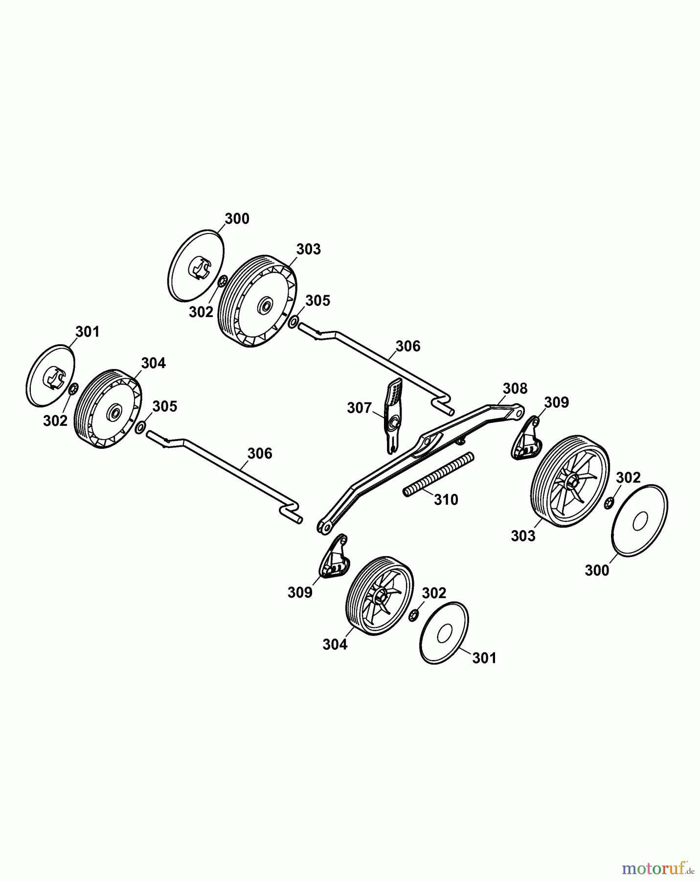 Wolf-Garten Electric mower 2.34 E 4909003 Series B (2007) Wheels, Cutting hight adjustment