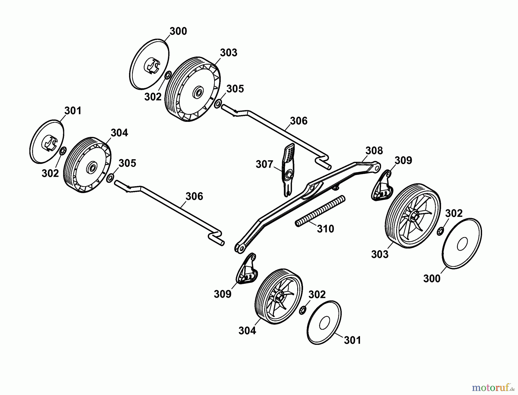  Wolf-Garten Electric mower Compact plus 32 E 4913000 Series A  (2006) Height adjustment, Wheels