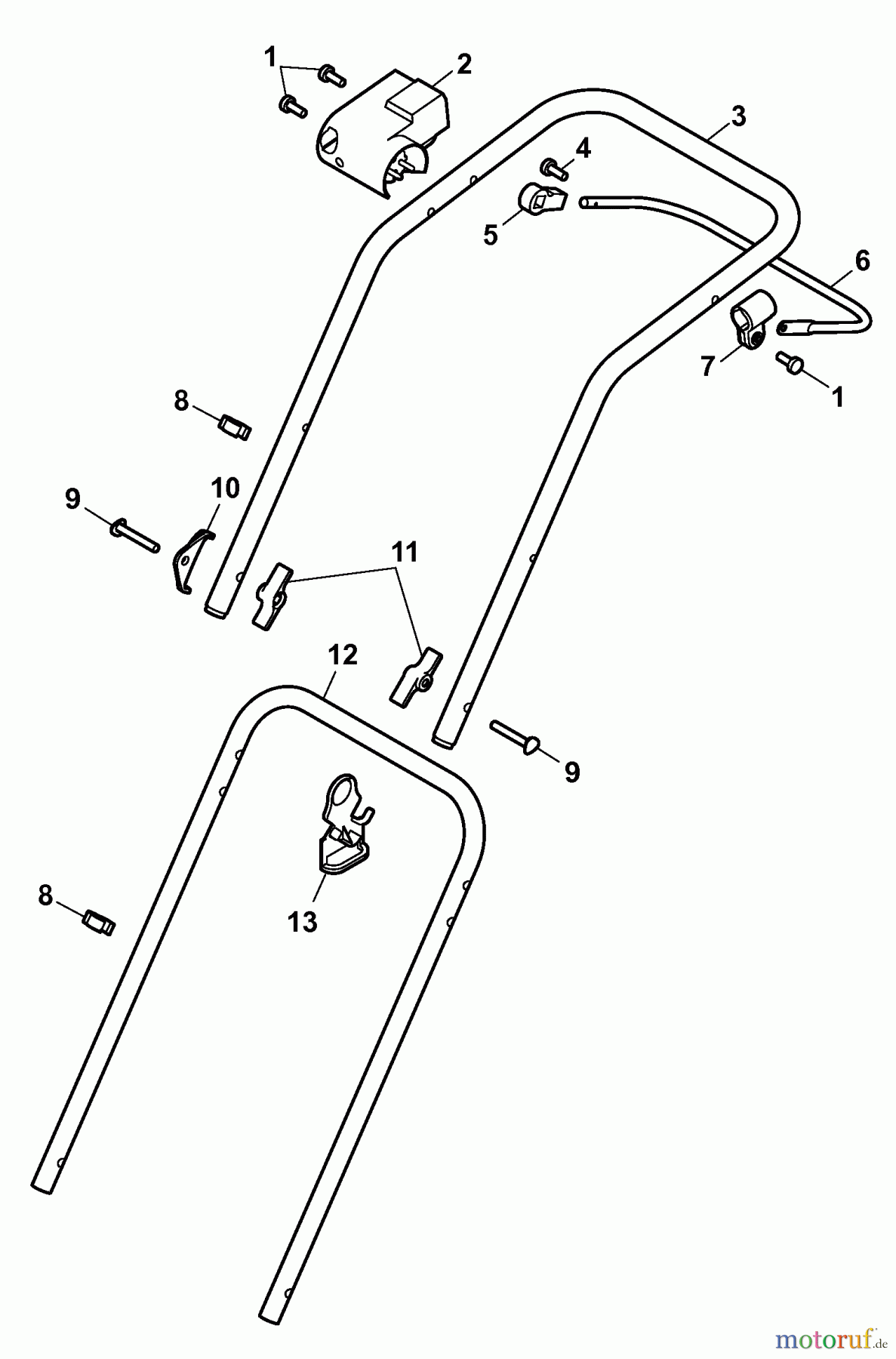  Wolf-Garten Electric mower 37 E 4917008 Series A  (2009) Handle