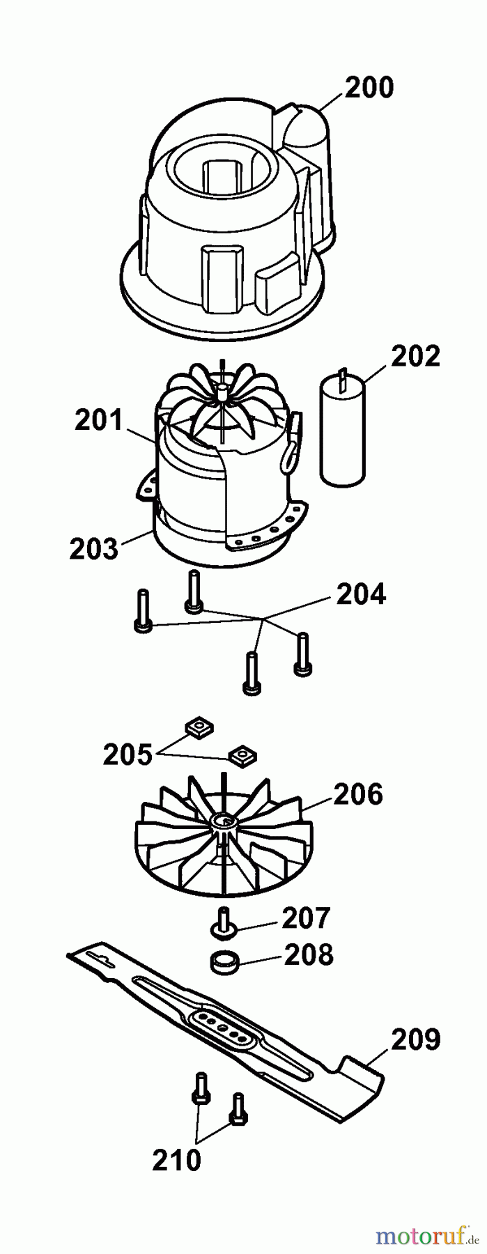  Wolf-Garten Electric mower 1.37 XC 4917088 Series A  (2008) Blade, Blade adapter, Engine