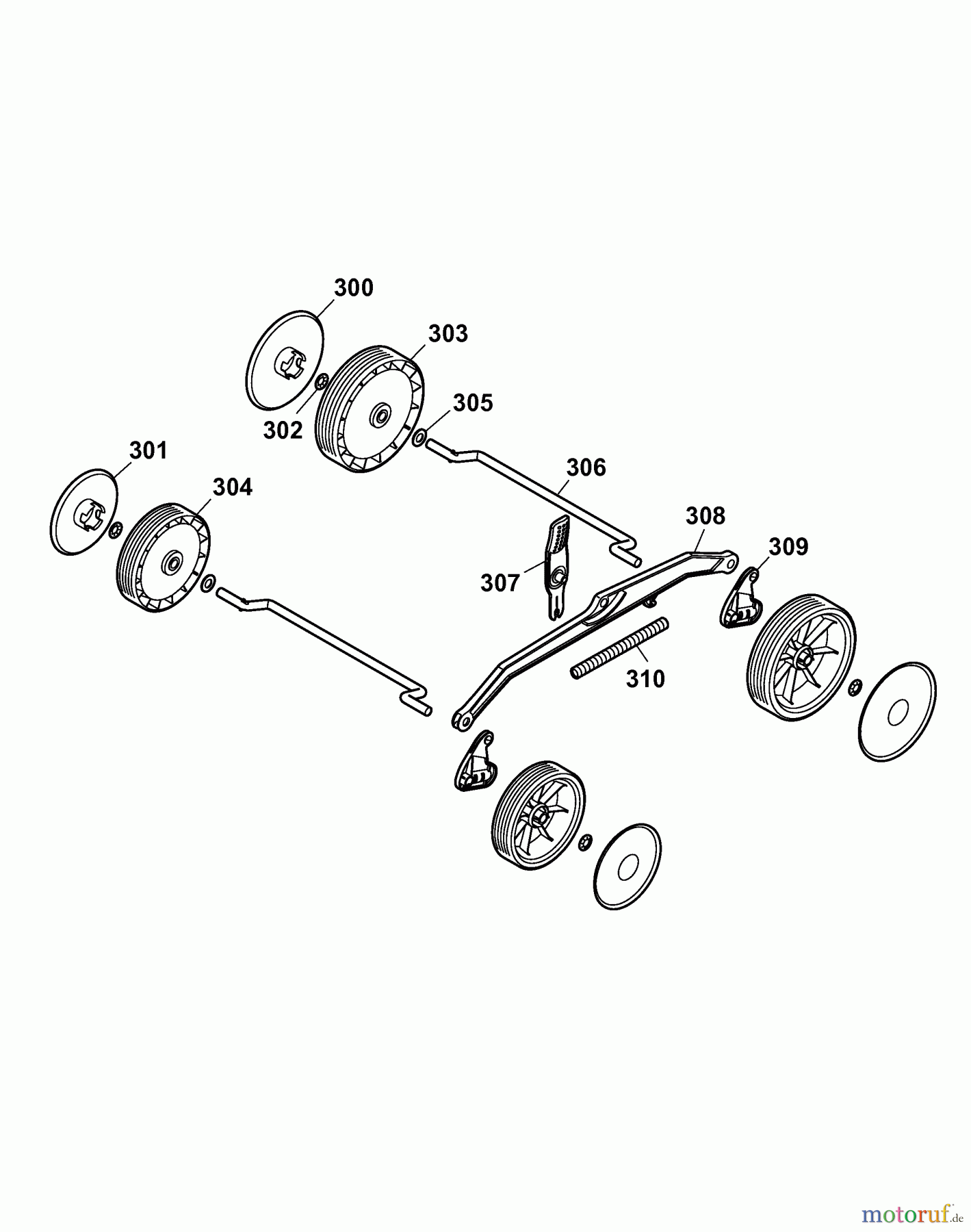  Wolf-Garten Electric mower Power Edition 34 E 4924003 Series C  (2007) Wheels, Cutting hight adjustment