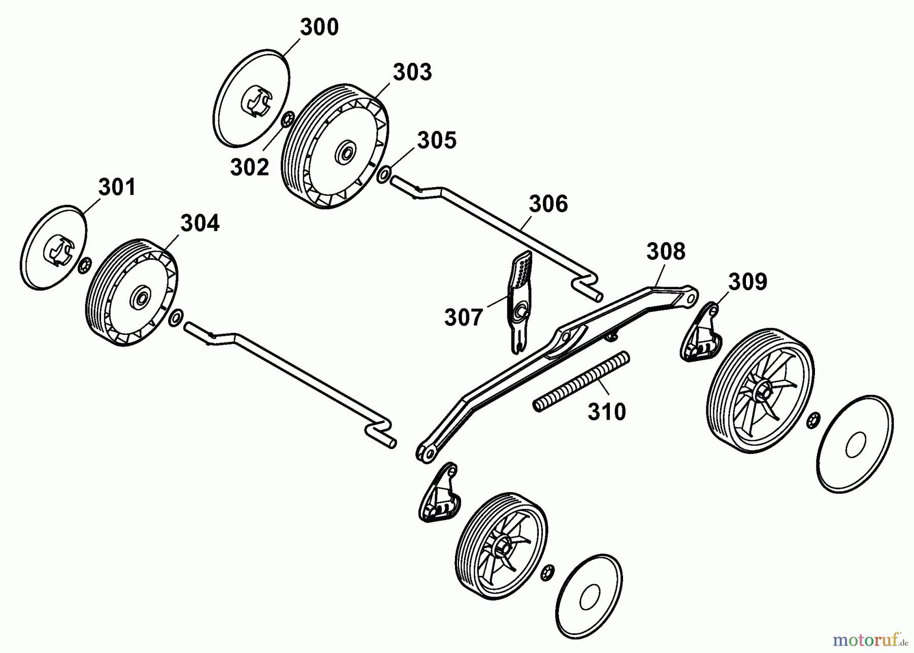  Wolf-Garten Electric mower Power Edition 34 E 4924003 Series D  (2007) Wheels, Cutting hight adjustment