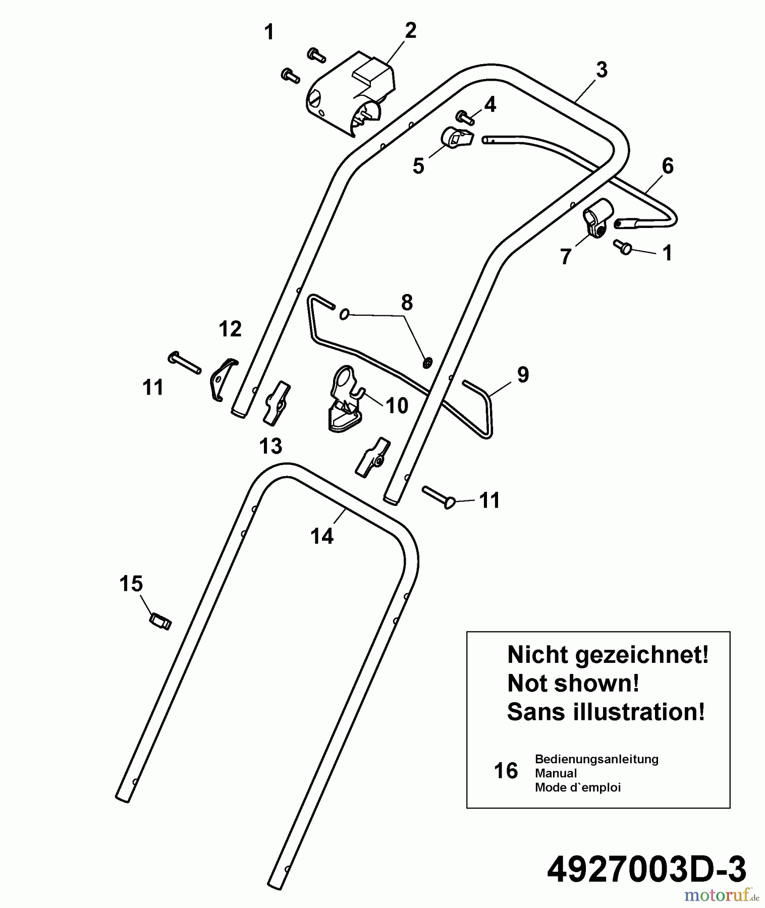 Wolf-Garten Electric mower Power Edition 37 E 4927003 Series D (2007) Handle