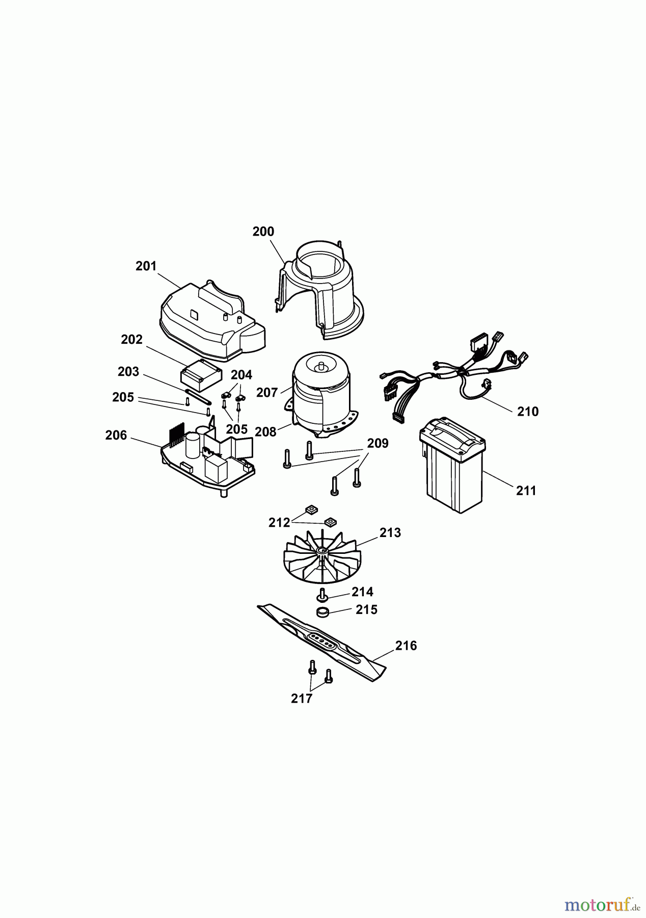  Wolf-Garten Hybrid mower Hybrid Power 37 4939003 Series B  (2008) Blade, Blade adapter, Engine