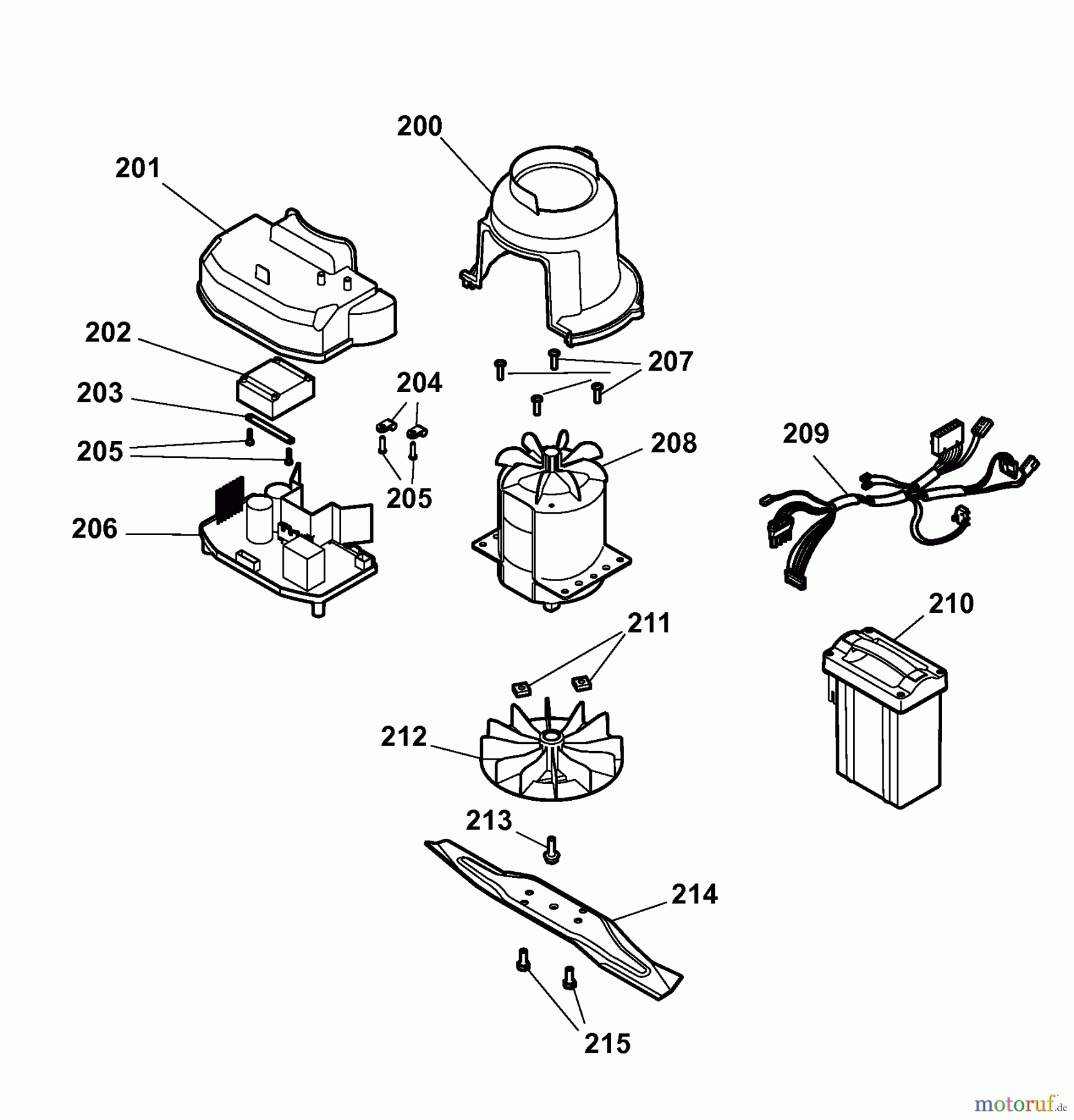  Wolf-Garten Hybrid mower Hybrid Power 40 4949002 Series A  (2009) Blade, Blade adapter, Engine