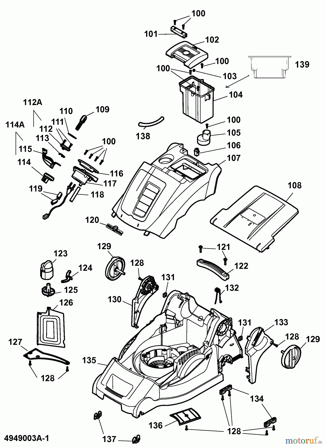 Wolf-Garten Hybrid mower Compact plus 40 Hybrid Power 4949003 Series A (2008) Deck housing