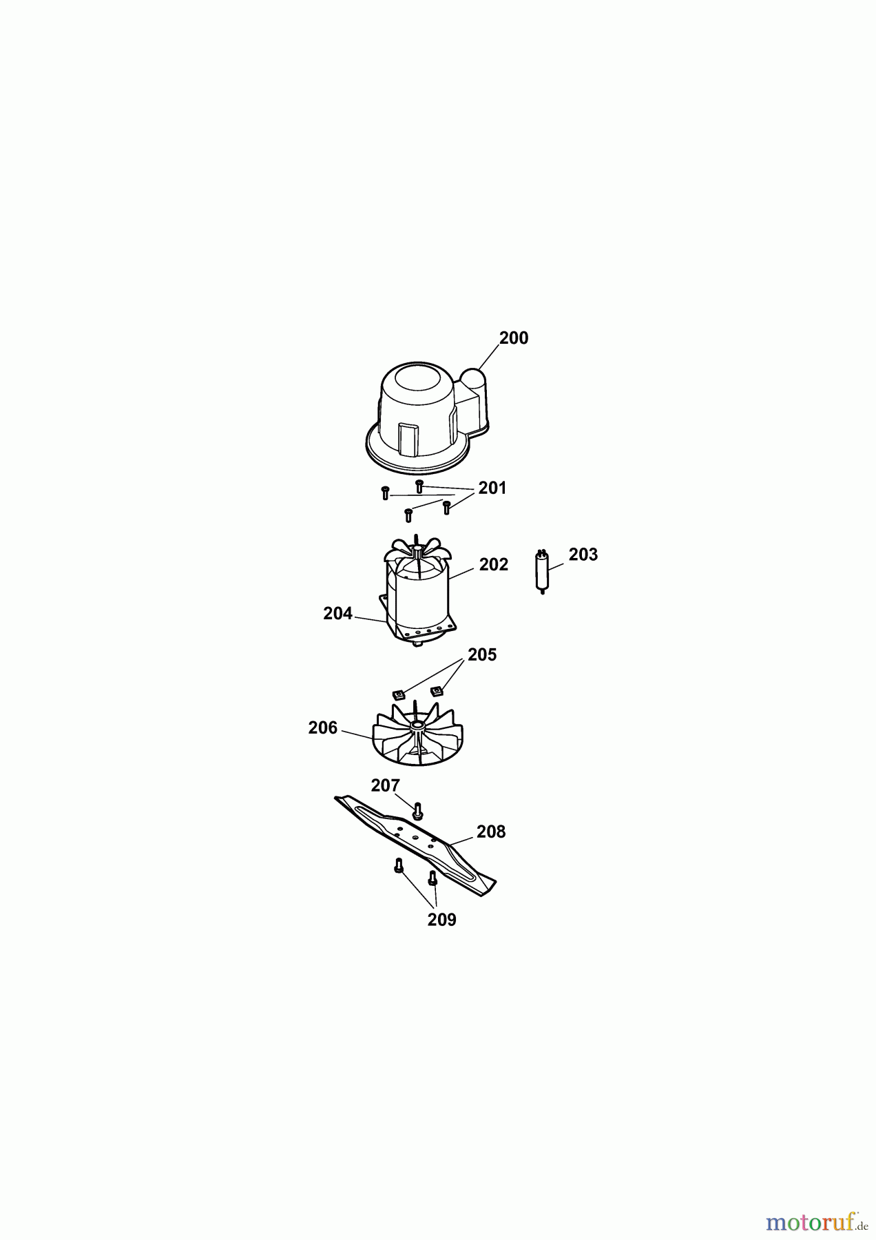  Wolf-Garten Electric mower 2.40 E-1 4968003 Series D  (2009) Blade, Blade adapter, Engine