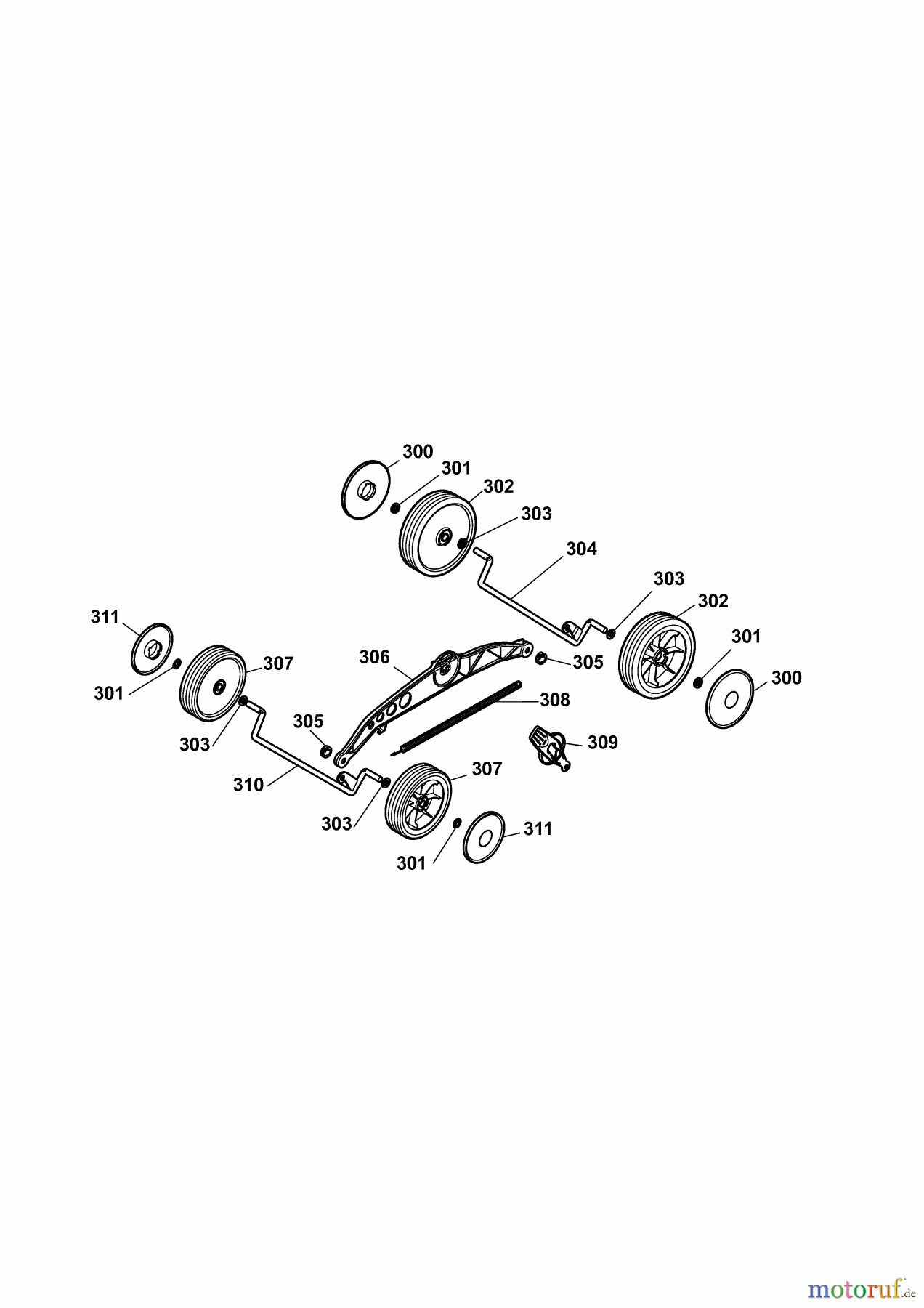  Wolf-Garten Electric mower Power Wolf 16/40 4969008 Series B  (2009) Wheels, Cutting hight adjustment