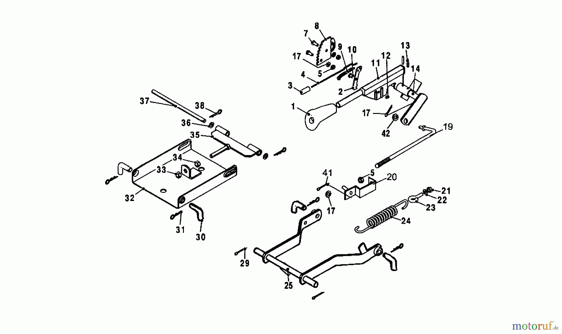  Wolf-Garten Lawn tractors Trac OHV 6 6200000 Series A  (2001) Operation mower elements height-adjustment