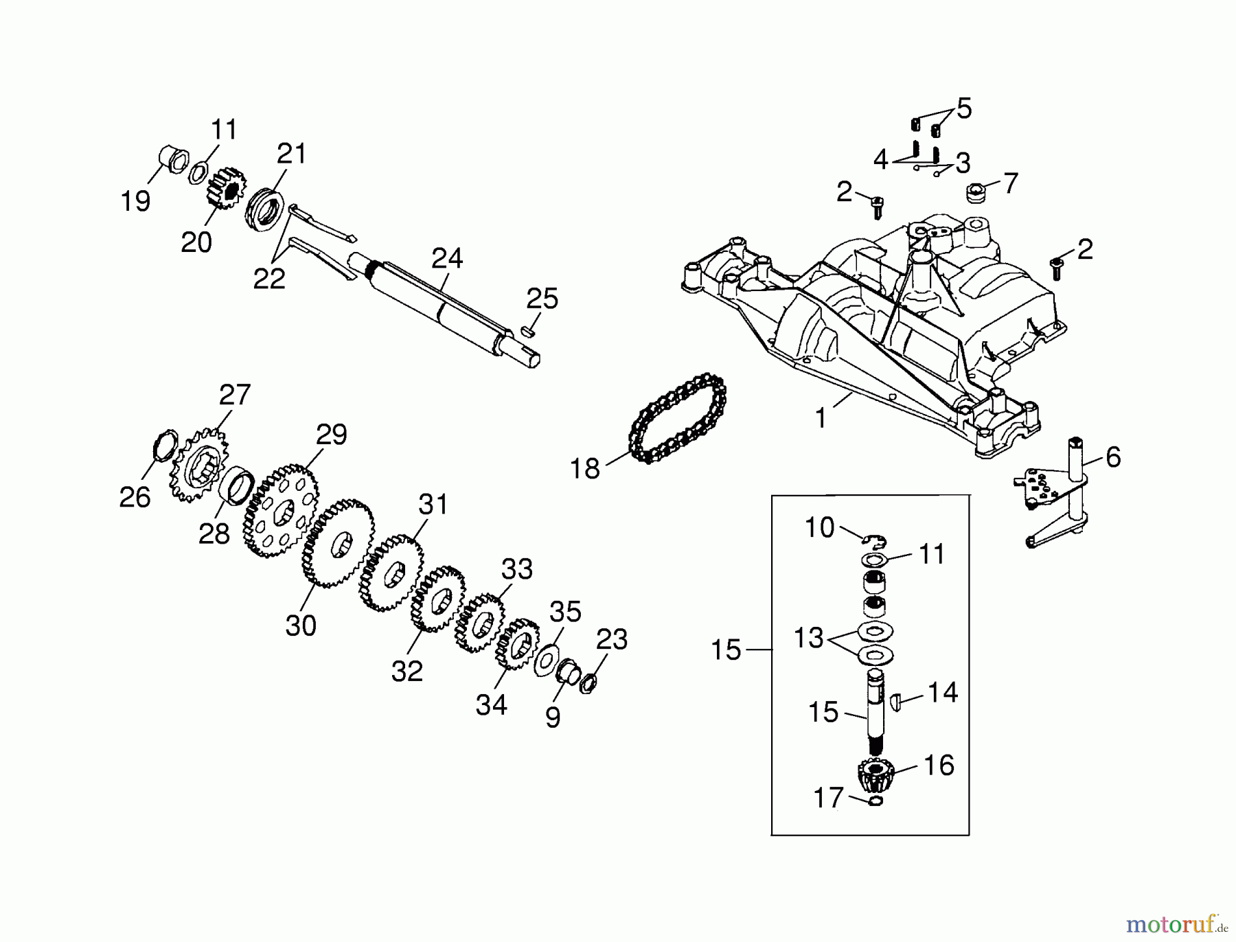  Wolf-Garten Lawn tractors Trac OHV 6 6200000 Series A  (2001) Gearbox