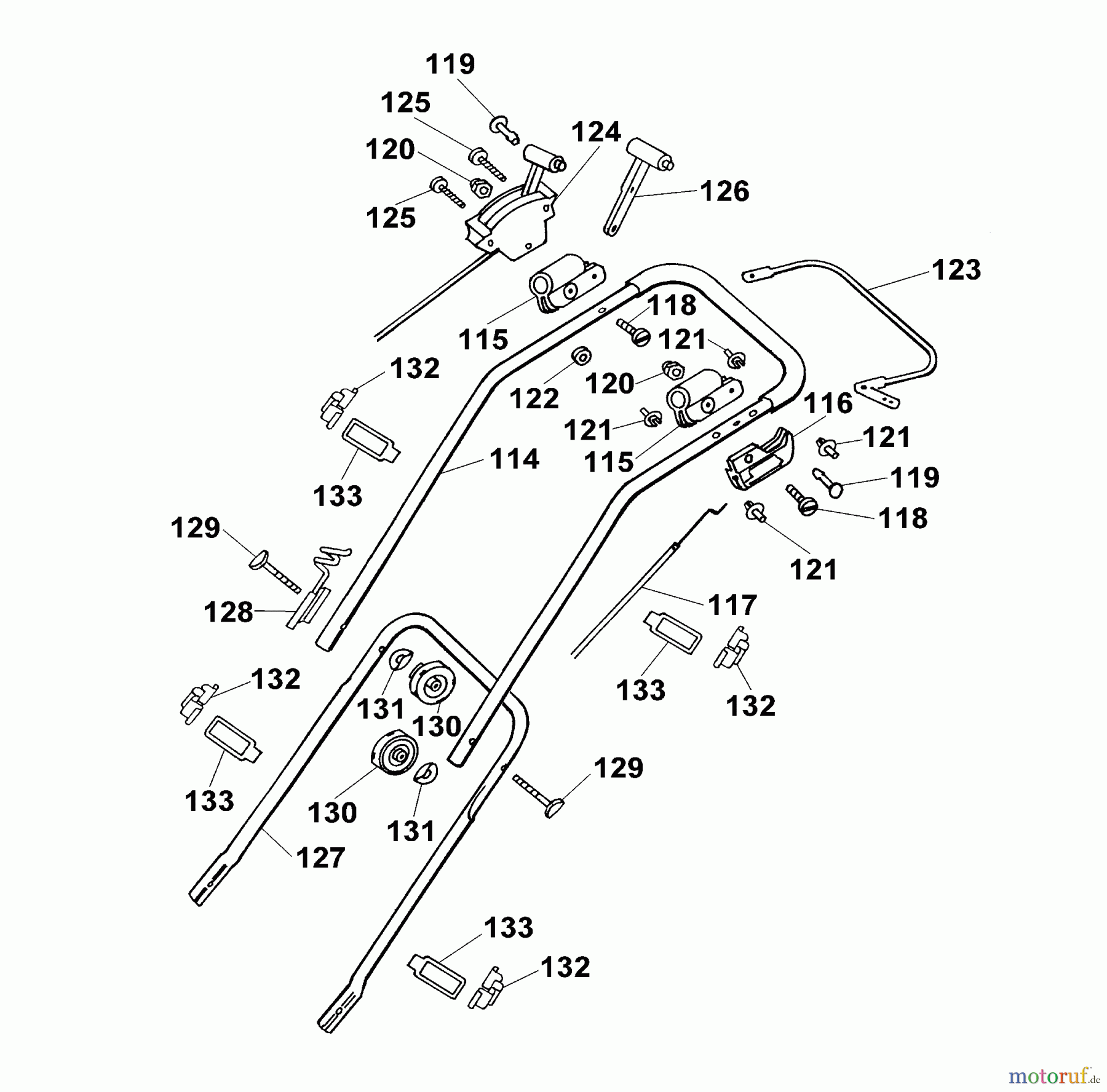  Wolf-Garten Petrol mower Concept 47 B 6430000 Series A  (1999) Handle