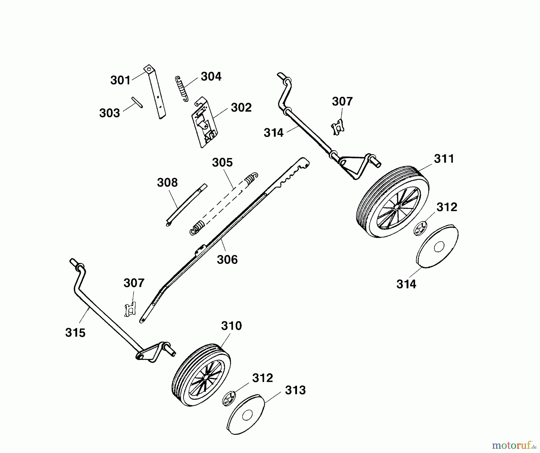  Wolf-Garten Electric mower 6.40 E 4950000 Series D  (2005) Wheels, Cutting hight adjustment