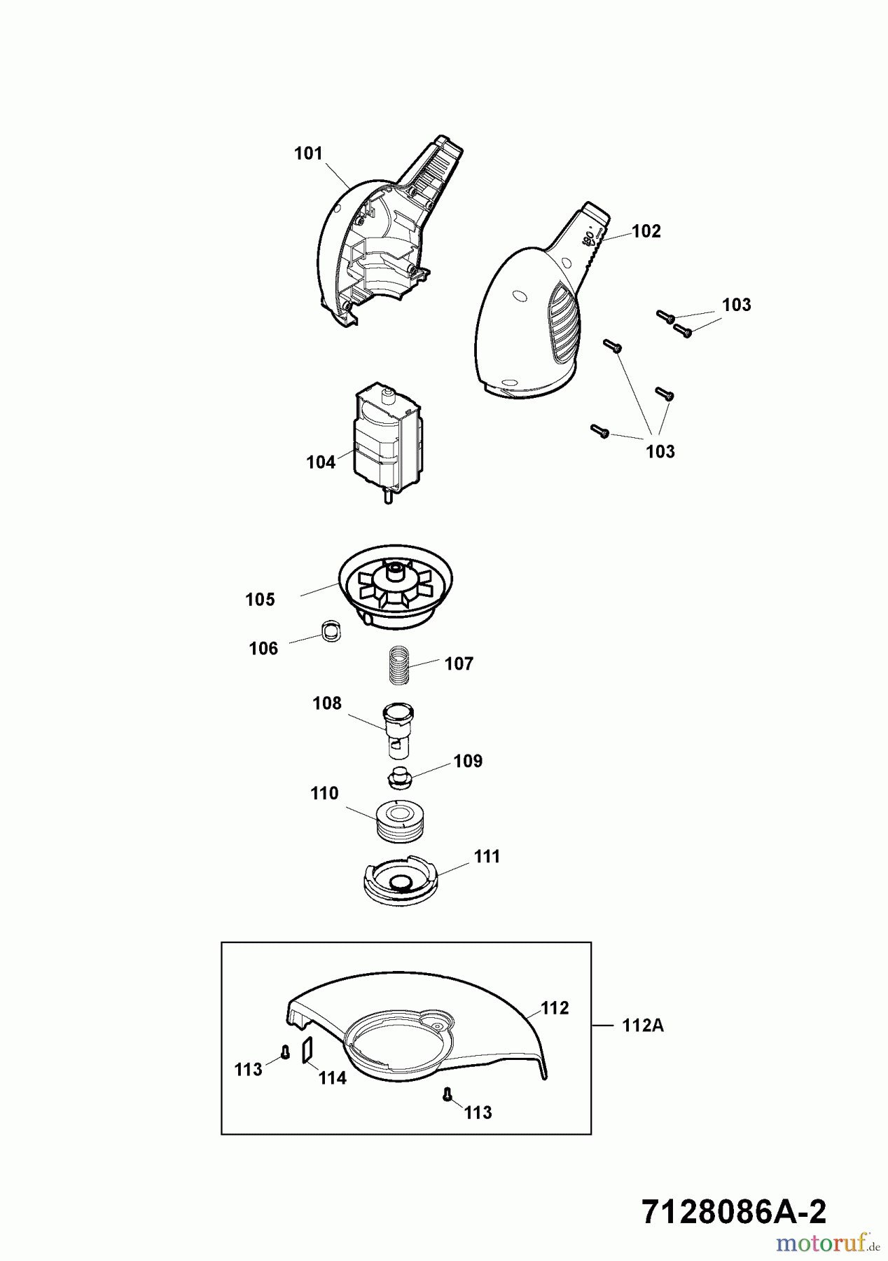  Wolf-Garten Electric trimmer P 507 3733707 Series A  (2008) Electric motor, Spool and string