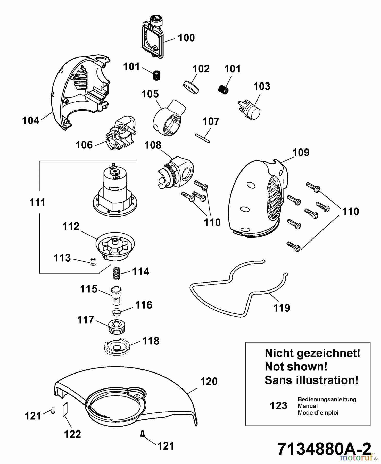 Wolf-Garten Battery trimmer Li-Ion Power GT 815 7134880 Series A (2007) Electric motor, Spool and string