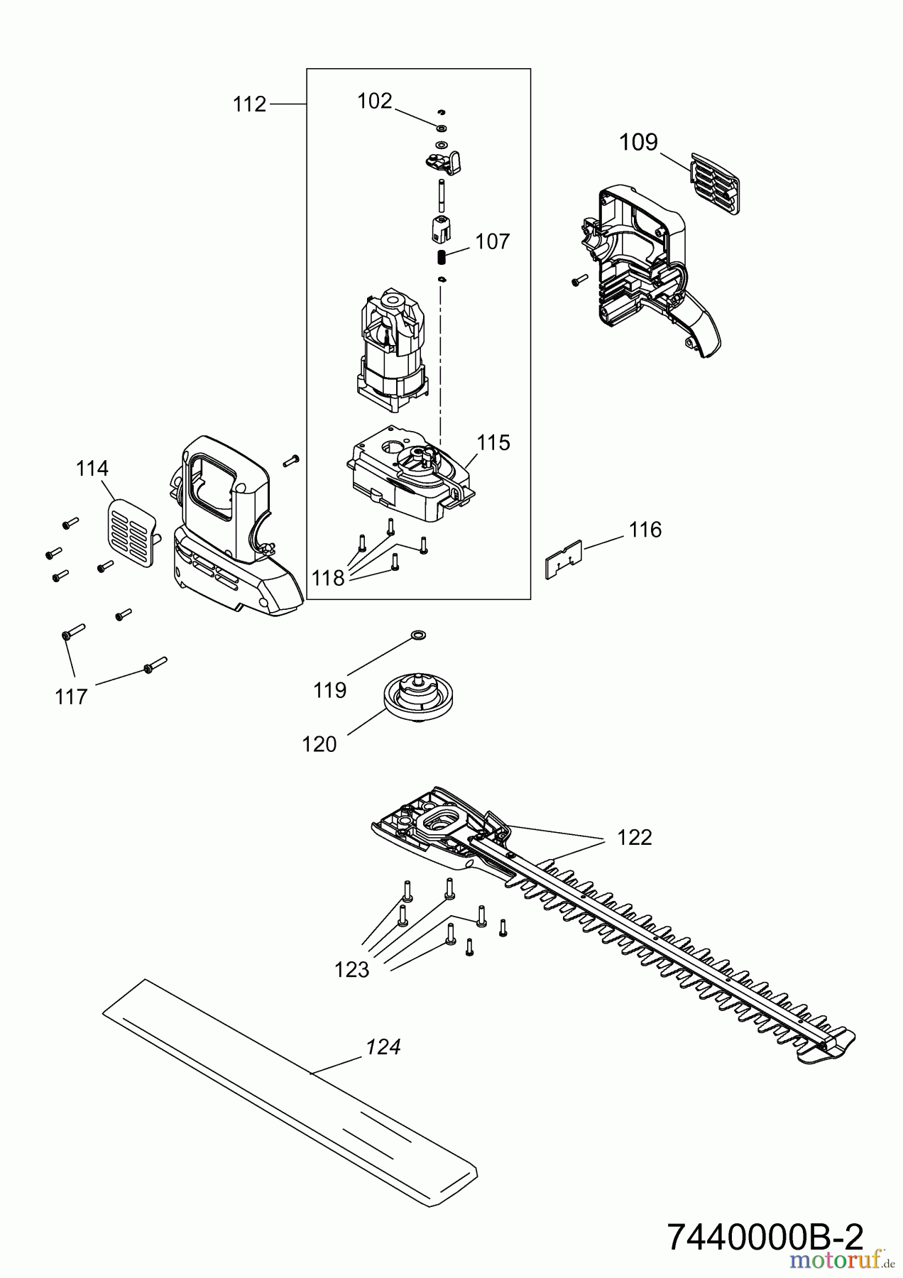  Wolf-Garten Hedge shears HSE 45 V 7440000 Series B  (2008) Electric motor, Blade