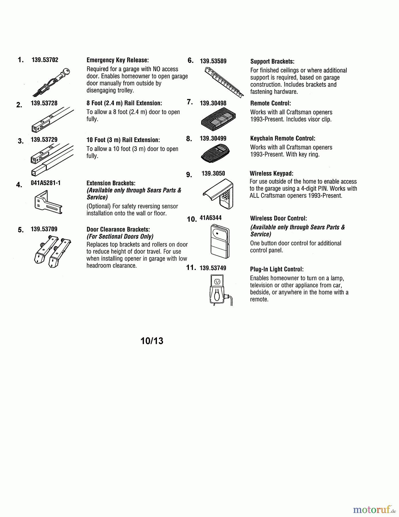 CRAFTSMAN Divers APERTURA PORTA GARAGE 139.53918D Seite 4