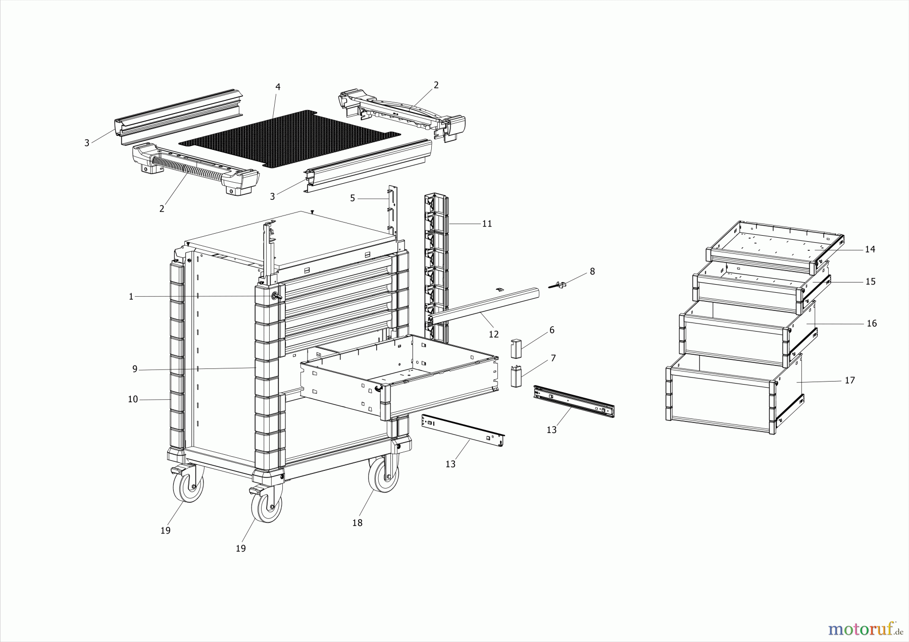 USAG STORAGE WORKCENTRES ARMADIO A RULLI 519 RS6/3V Seite 1