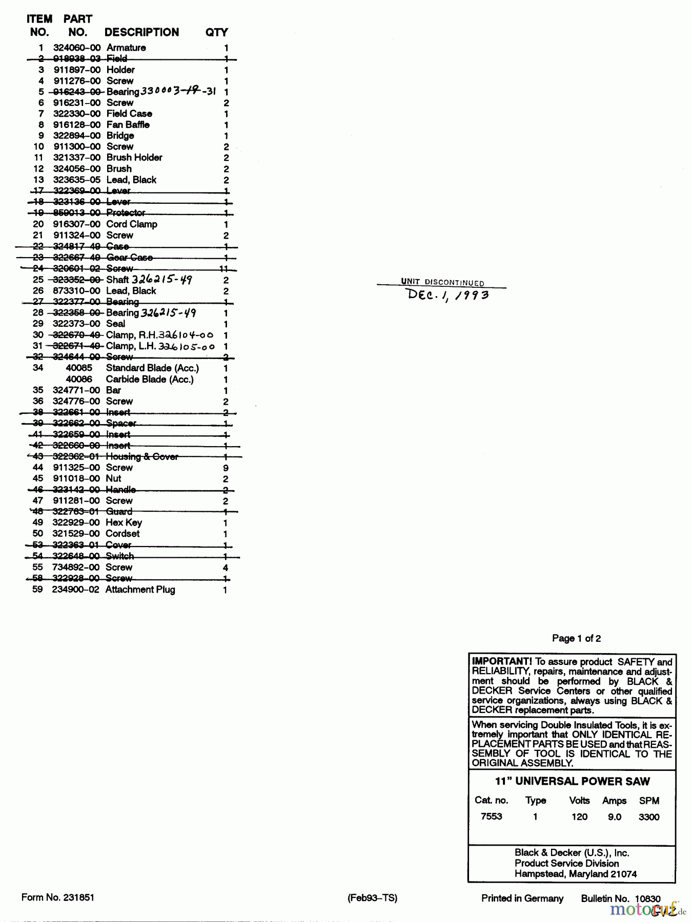 BLACK+DECKER INTERNO SAW SEGA UNIVERSALE 7553 Seite 1