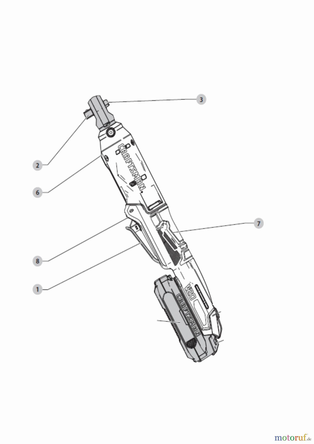  CRAFTSMAN HAND TOOLS WRENCHES/RATCHETS AVVITATORE AD IMPULSI SENZA CAVO CMCF930B Seite 1