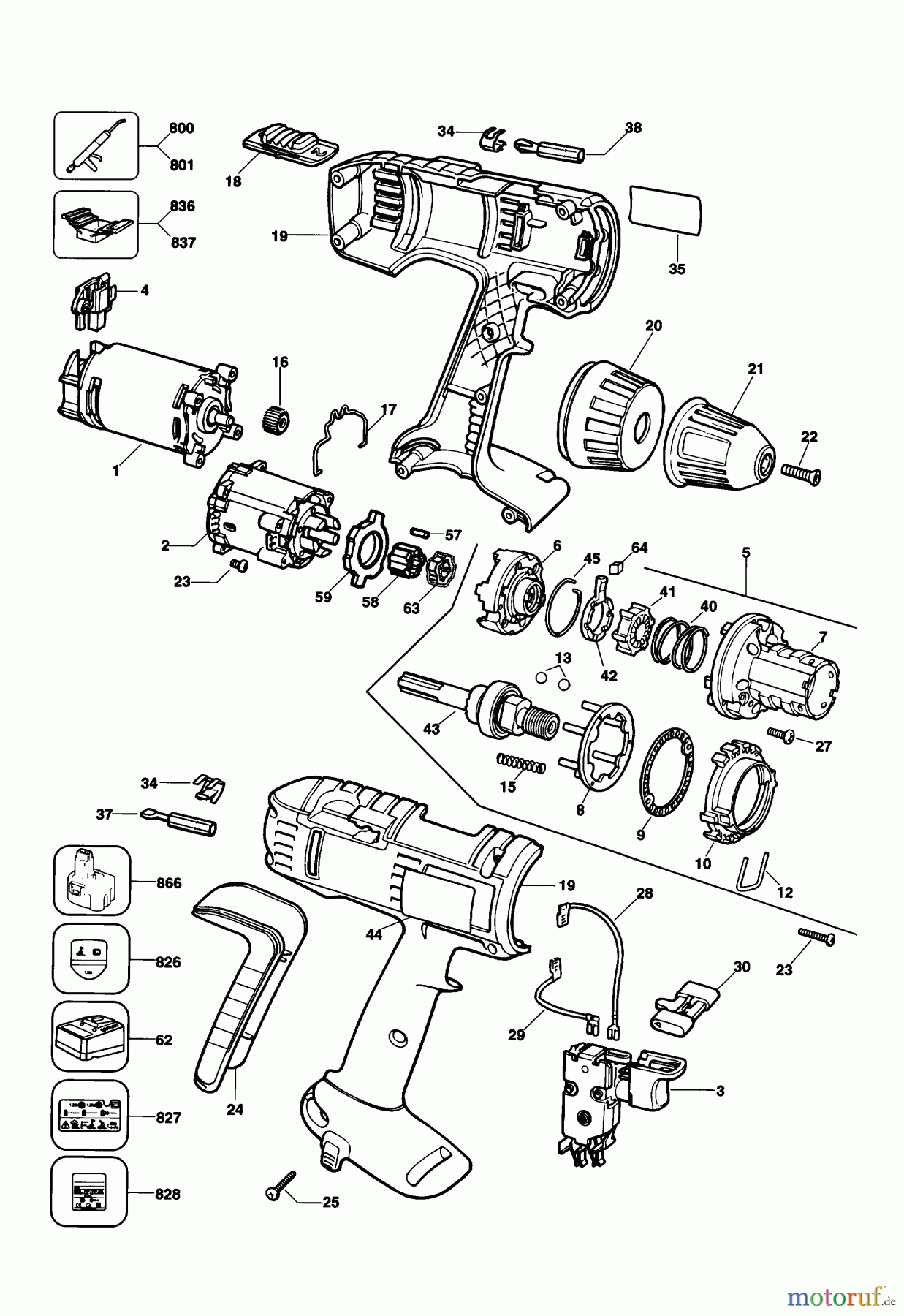 ELU DRILLING/DRIVING DRILLS TRAPANO SENZA CAVO SBA85K Seite 1