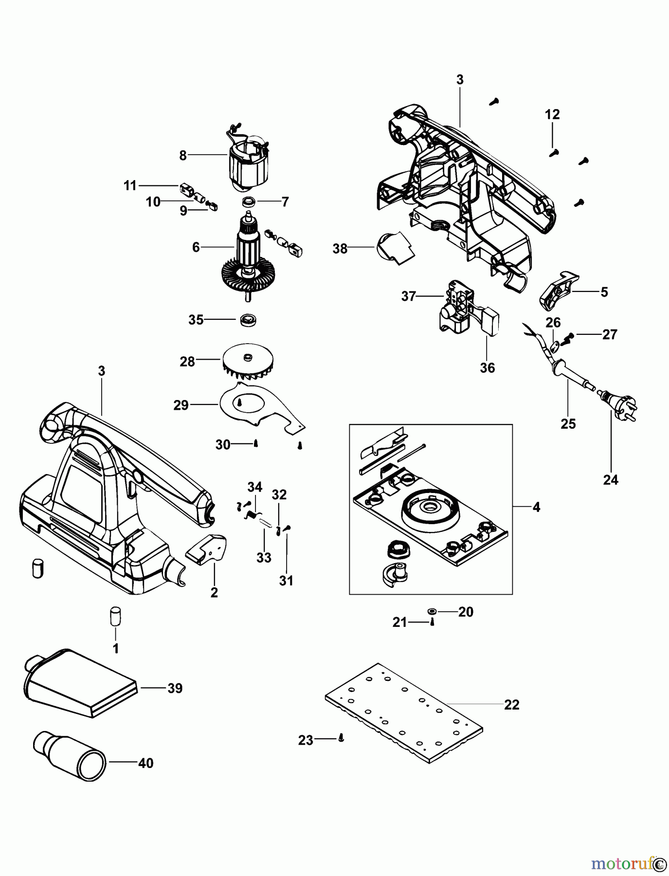 BLACK+DECKER INTERNO DISPOSITIVO DI SABBIATURA LEVIGATRICE BPRS3102 Seite 1
