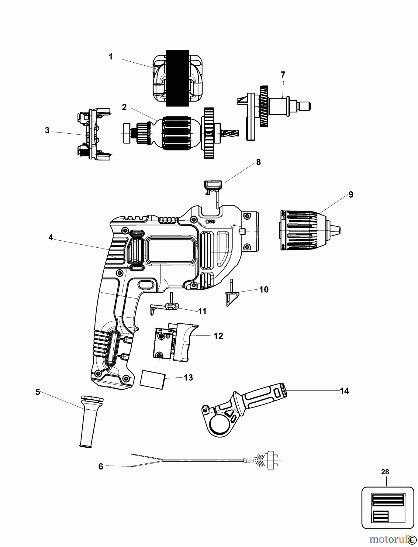 BLACK+DECKER INTERNO MARTELLI TRAPANO A PERCUSSIONE BEH550K Seite 1