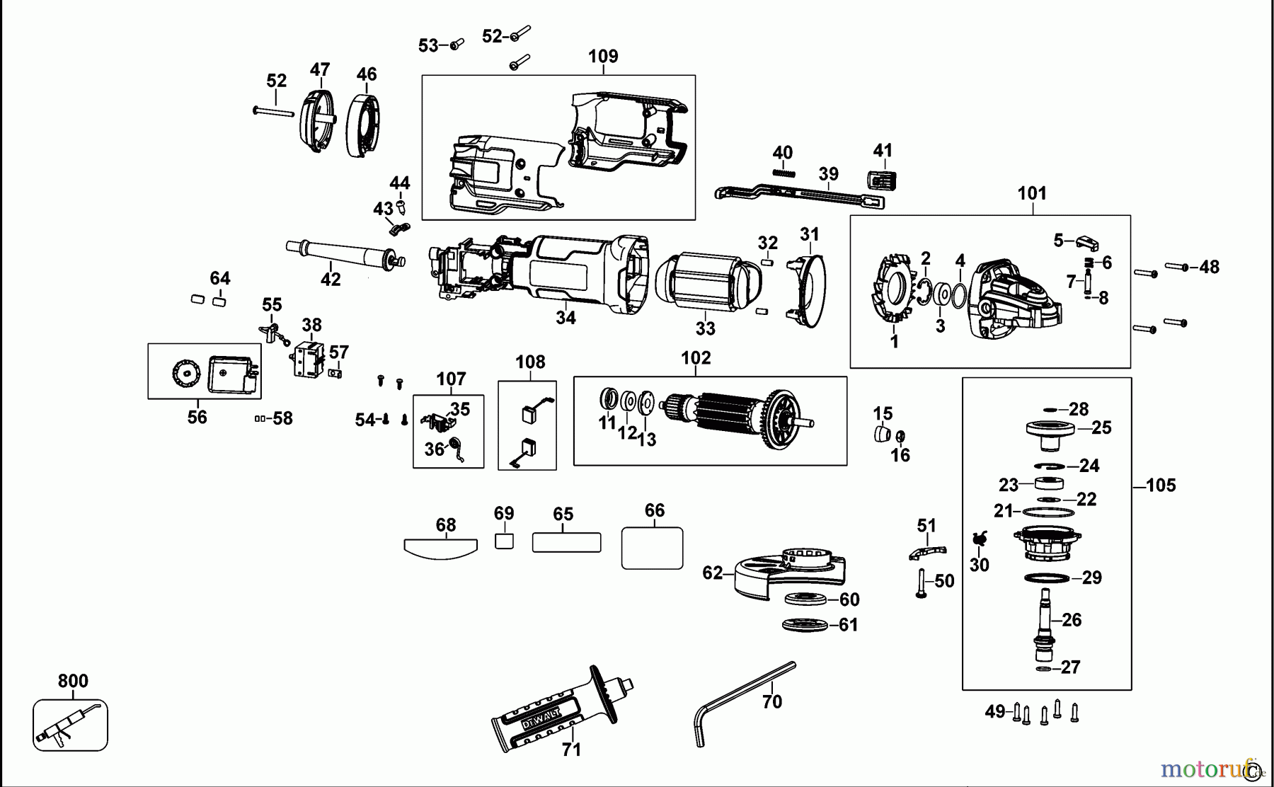  DEWALT LAVORAZIONE DEI METALLI SMERIGLIATRICE ANGOLARE 100-125 MM SMERIGLIATRICE ANGOLARE PICCOLA DWE4247 Seite 1