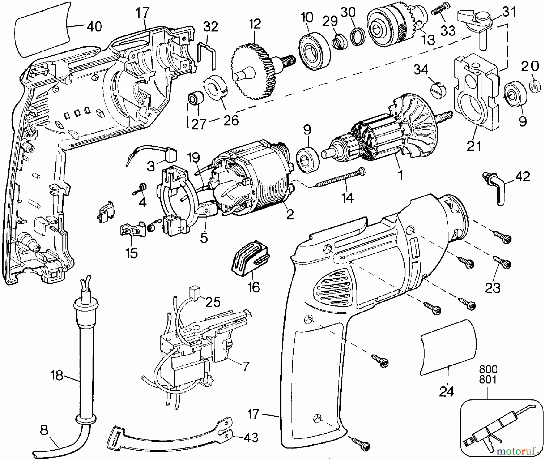 BLACK+DECKER INTERNO ACCESSORI, ACCESSORI E NON ALIMENTATI 10MM HAMMER DRILL LAT. AM 2166-36 Seite 1