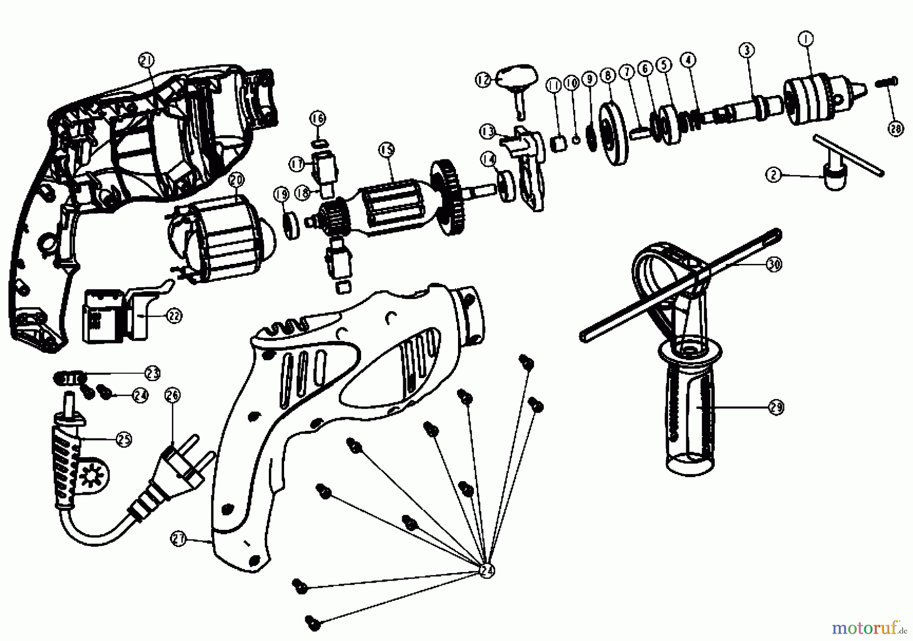  BLACK+DECKER INTERNO TRAPANI 550W 10mm HAMMER DRILL KI HD455KA Seite 1