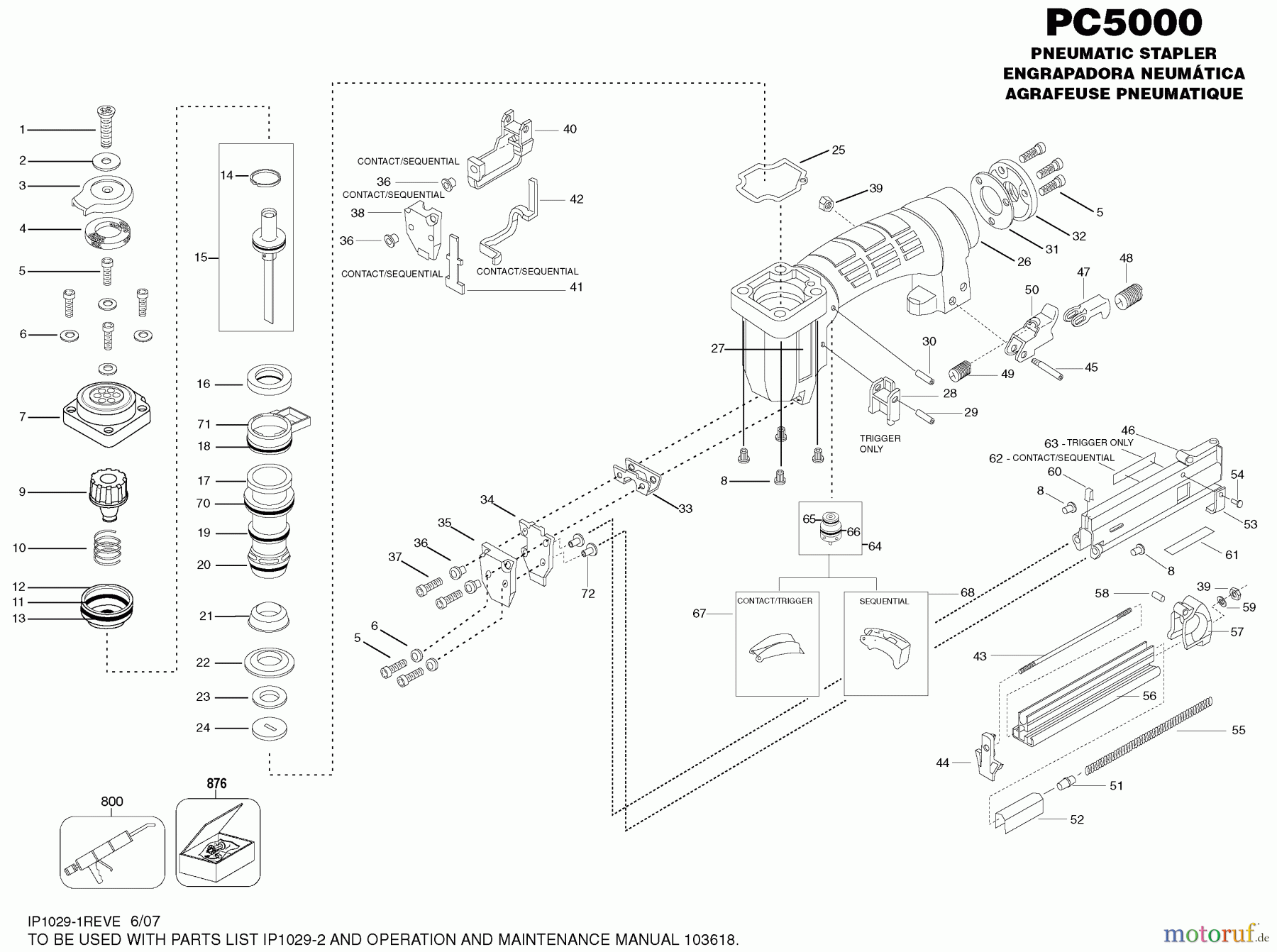  BOSTITCH ACCESSORIES CUCITRICE PNEUMATICA PC5000 Seite 1