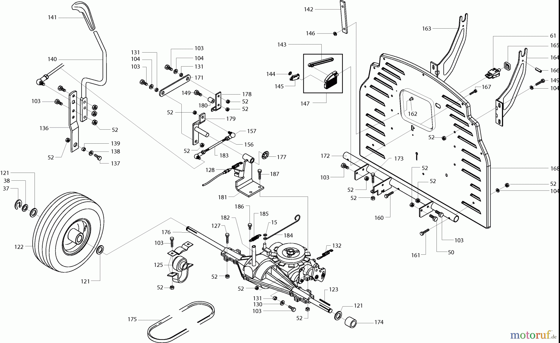  Dolmar Rasentraktoren TM-85.13 H TM-85.13 H (2001) 4  GETRIEBE, ANTRIEB