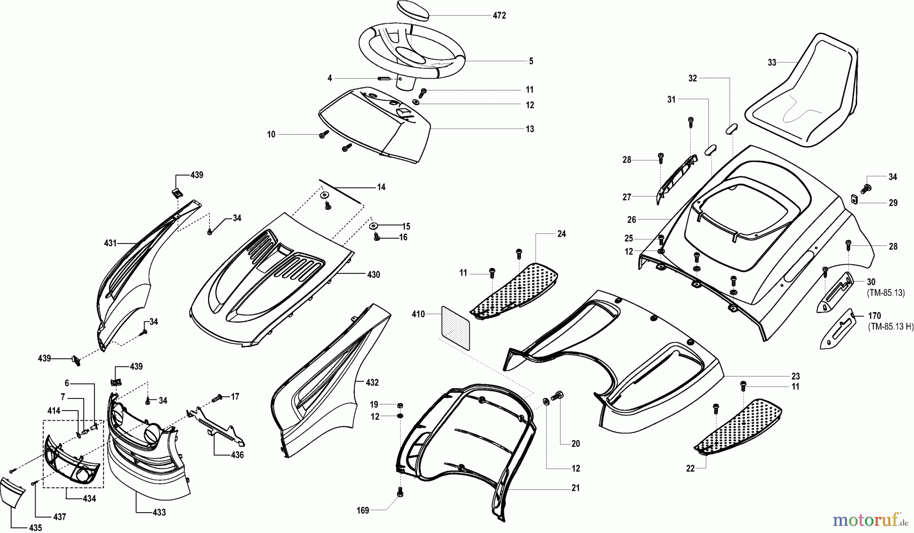  Dolmar Rasentraktoren TM-85.13 TM-85.13 (2004) 1  KARROSSERIE