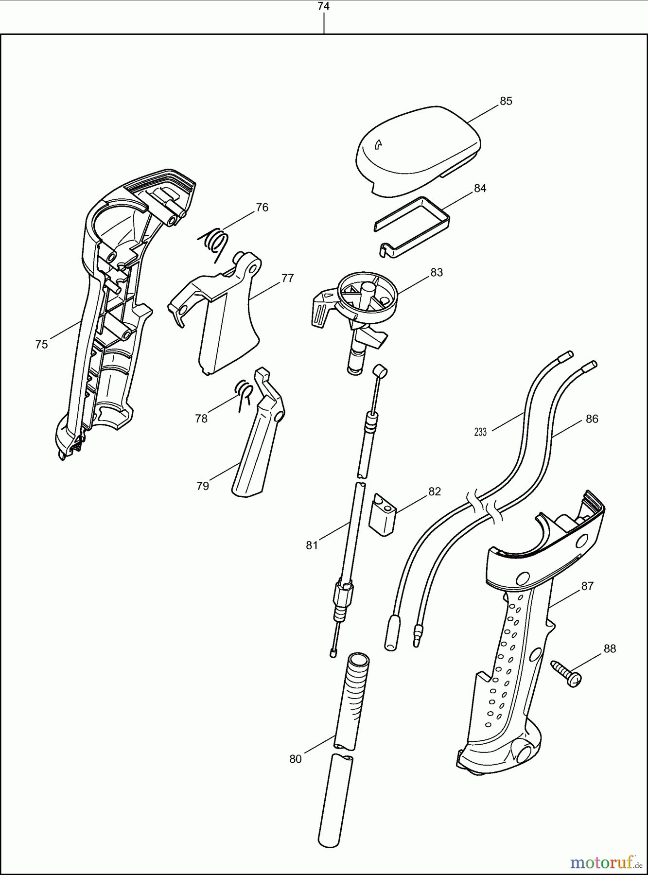  Dolmar Motorsensen & Trimmer Benzin 4-Takt MS3354U 2  Bedienungshandgriff kpl.