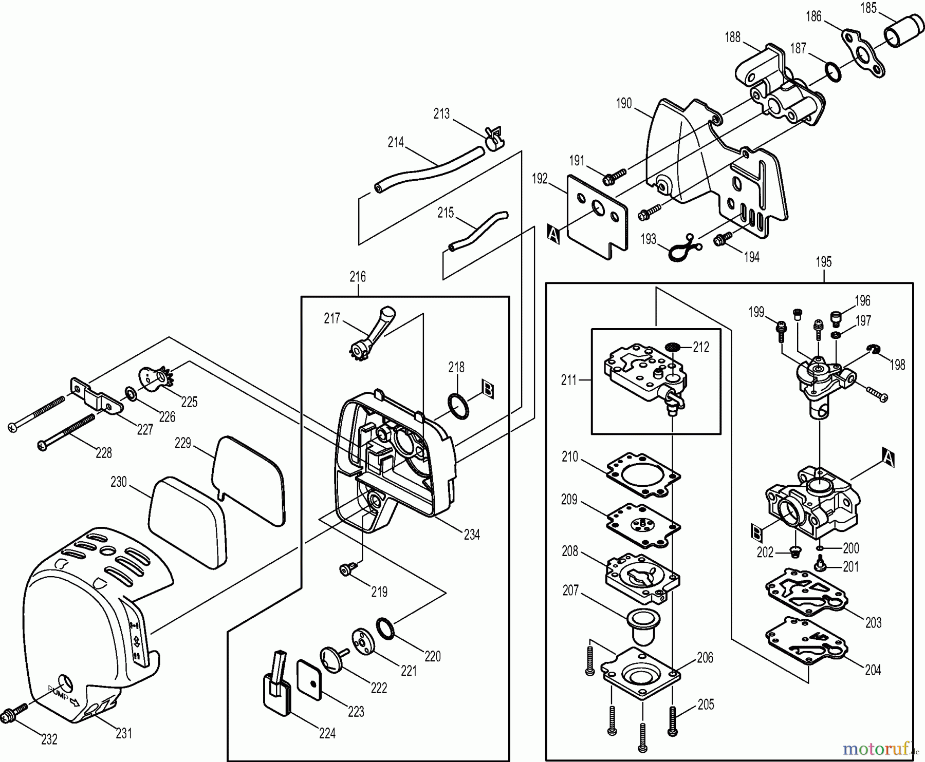  Dolmar Motorsensen & Trimmer Benzin 4-Takt MS3354K 4  Vergaser, Luftfilter