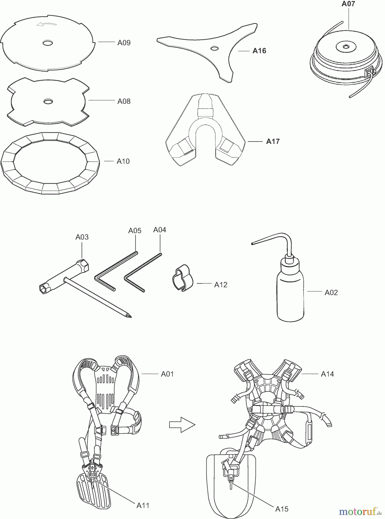  Dolmar Motorsensen & Trimmer Benzin 4-Takt MS2454UE 4  Werkzeuge, Zubehör