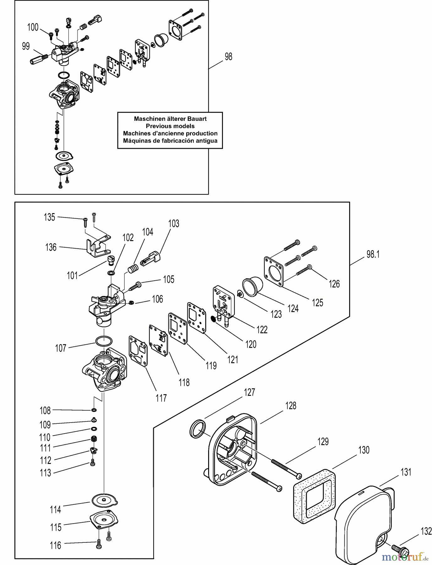  Dolmar Motorsensen & Trimmer Benzin 2-Takt LT-210 3  Vergaser, Luftfilter