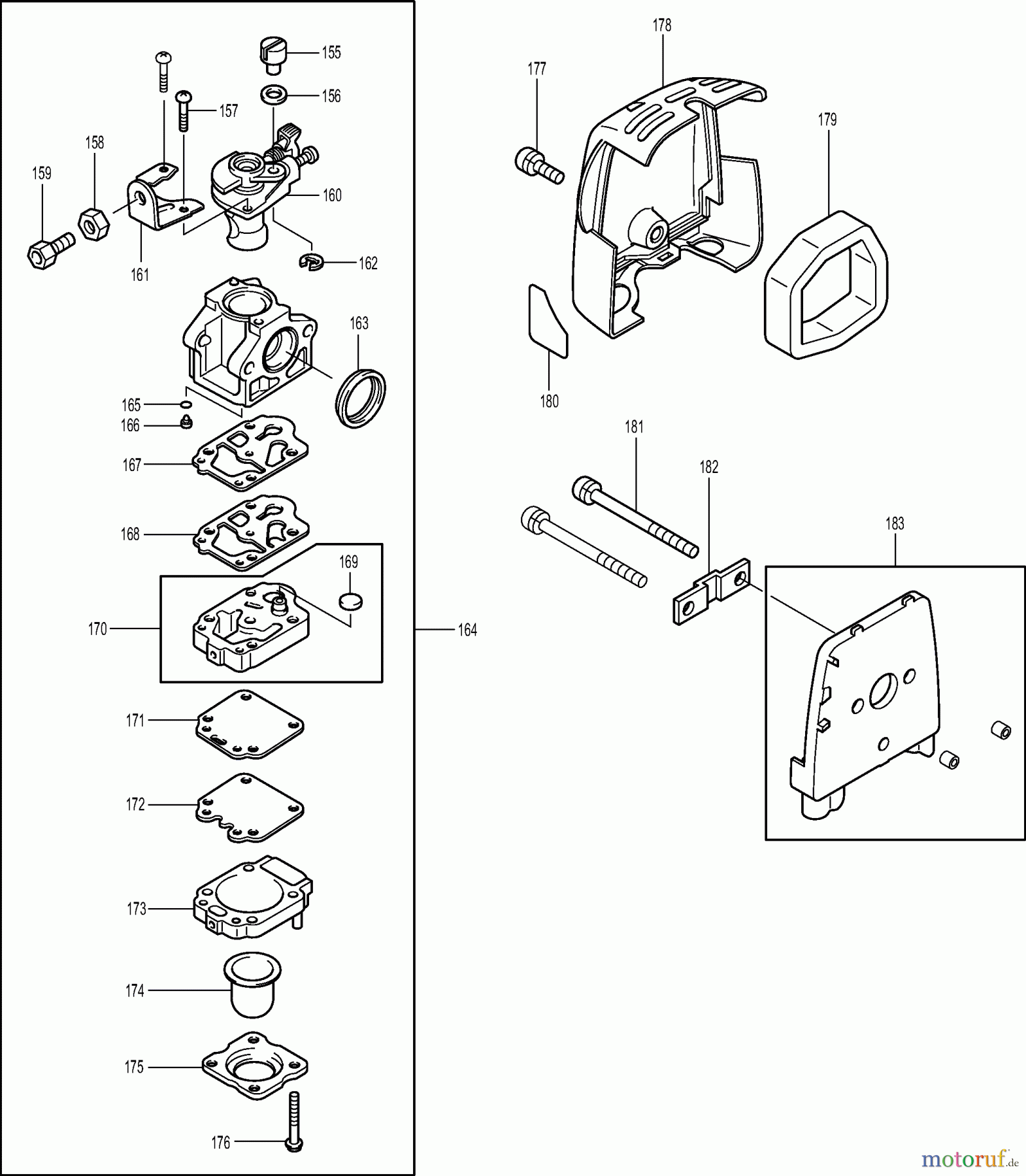 Dolmar Heckenscheren Benzin MH2556 5 Vergaser, Luftfilter