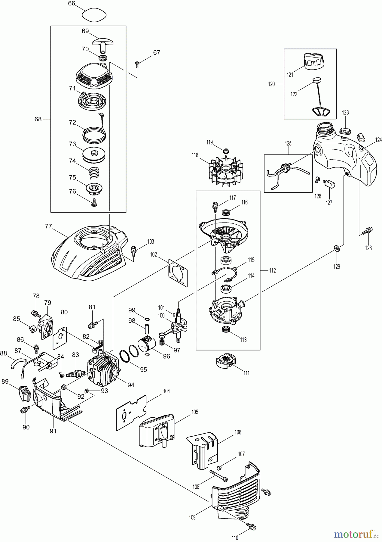  Dolmar Heckenscheren Benzin HT2375D 2  Motor, Anwerfvorrichtung, Kraftstofftank